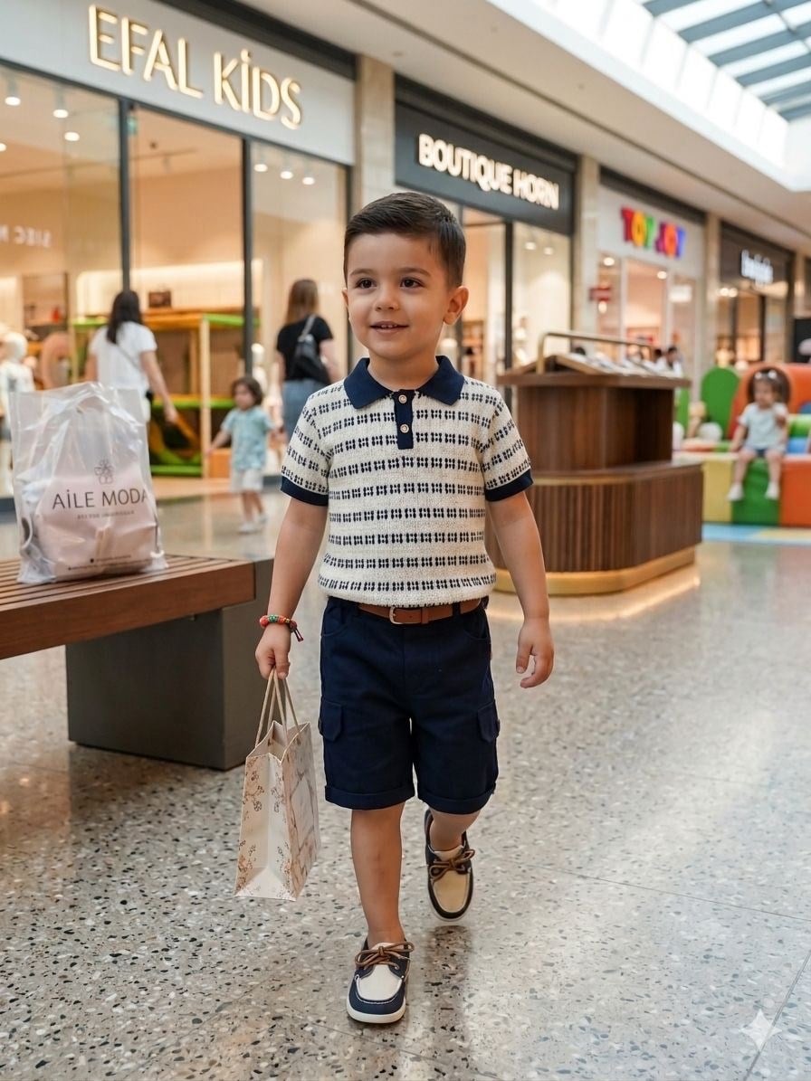 Triko Örme Tshirtlü İkili Takım - Lacivert