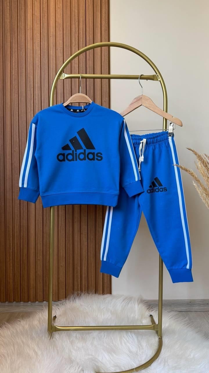 Üç Çizgili Basic İkili Takım - Mavi