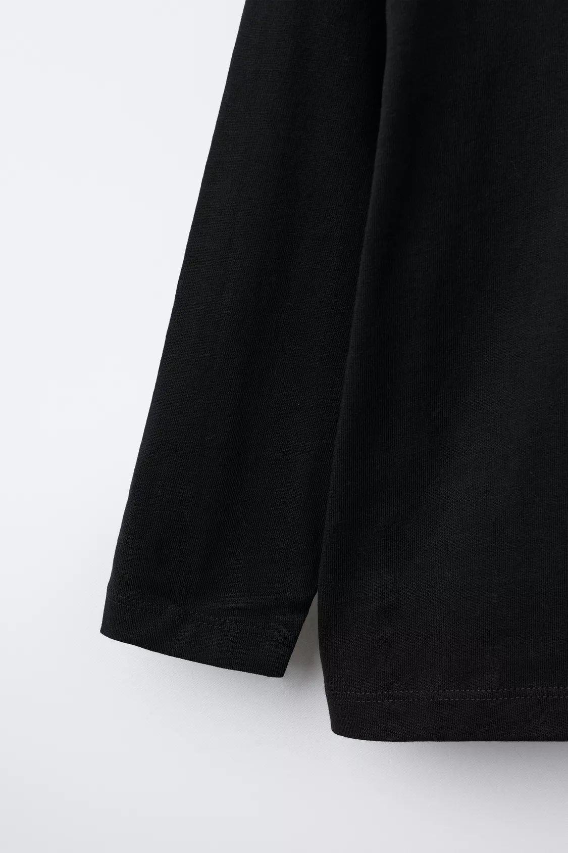 Unisex Basic Uzun Kol Tshirt - Siyah