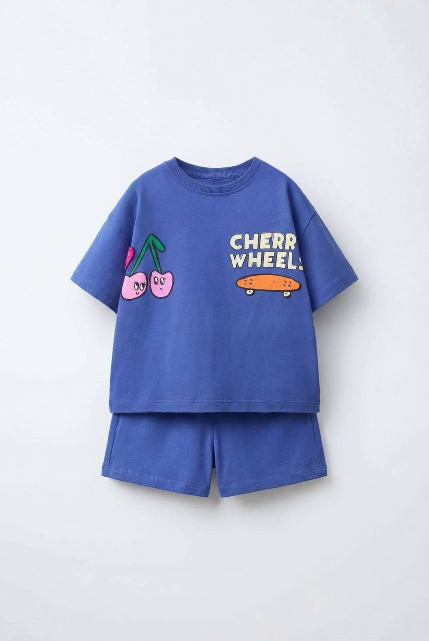 Unisex Cheryy İkili Takım - Mavi
