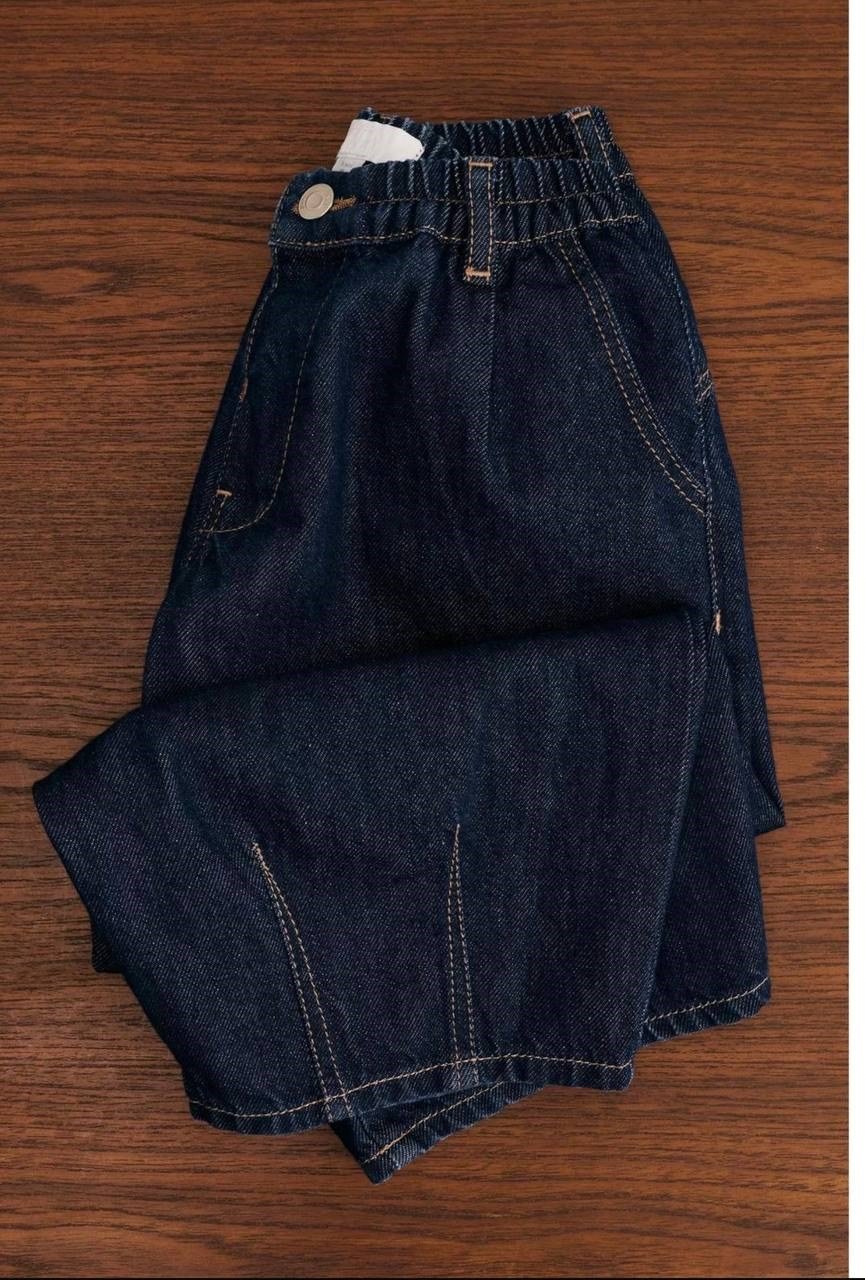 Unisex Denim Balon Pantolon - Lacivert