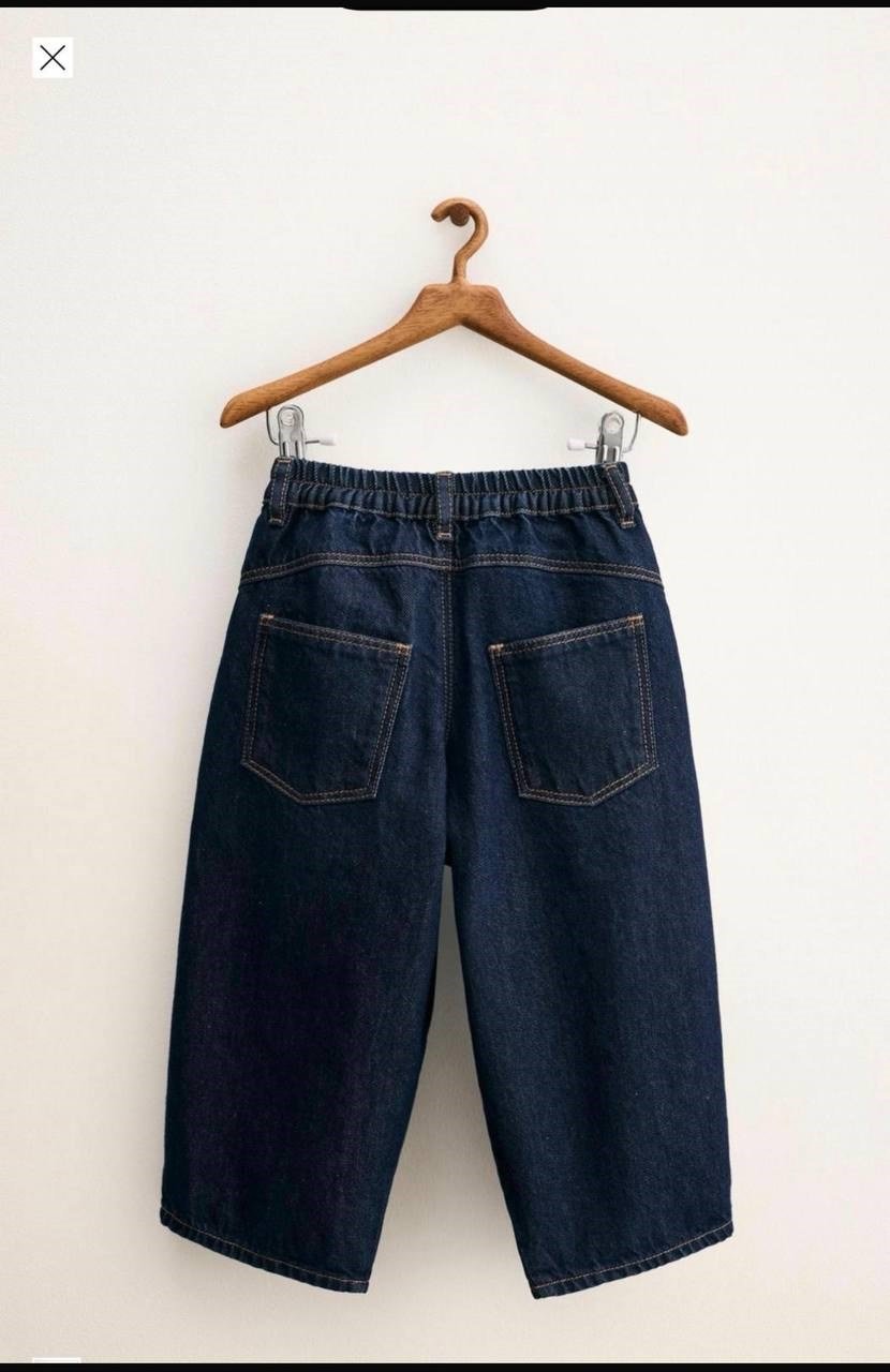 Unisex Denim Balon Pantolon - Lacivert