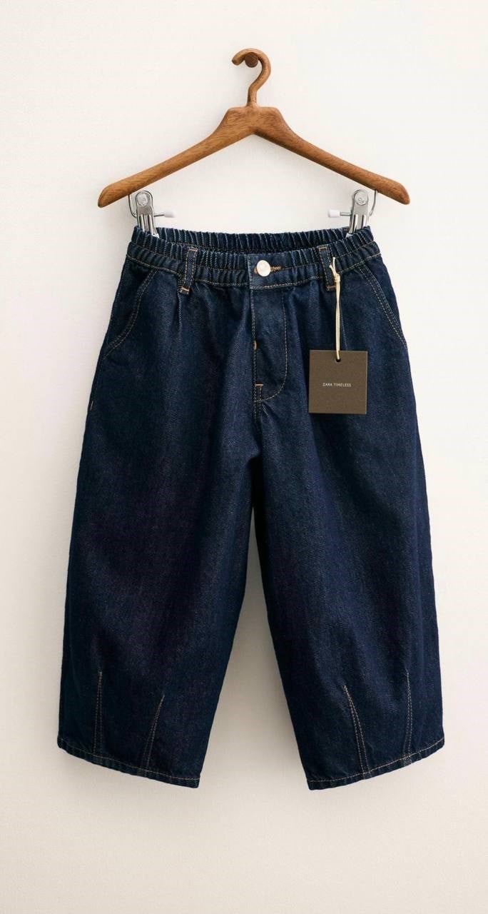 Unisex Denim Balon Pantolon - Lacivert