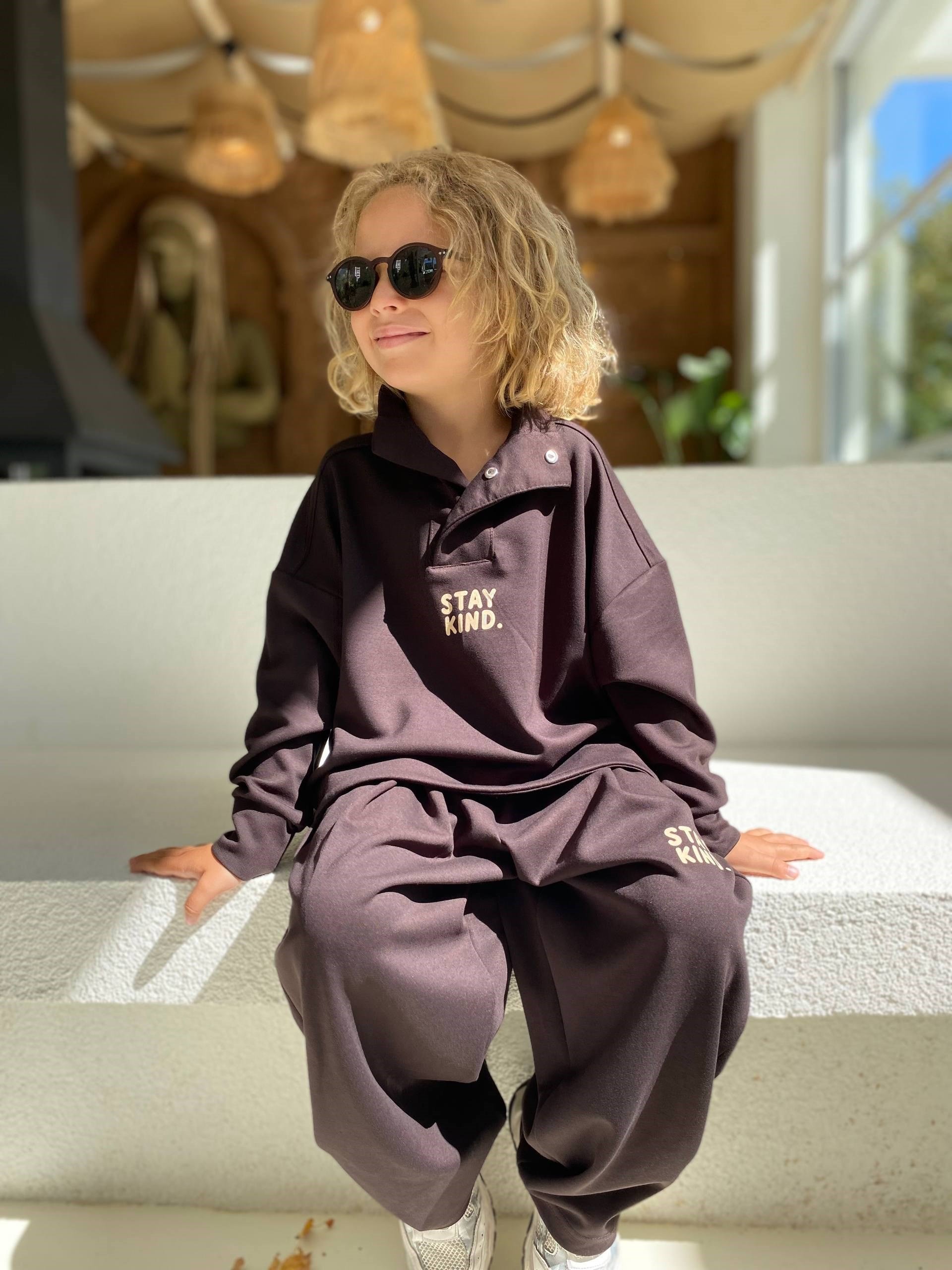 Unisex Stay Kind Oysho Kumaş 2'li Takım - Kahve