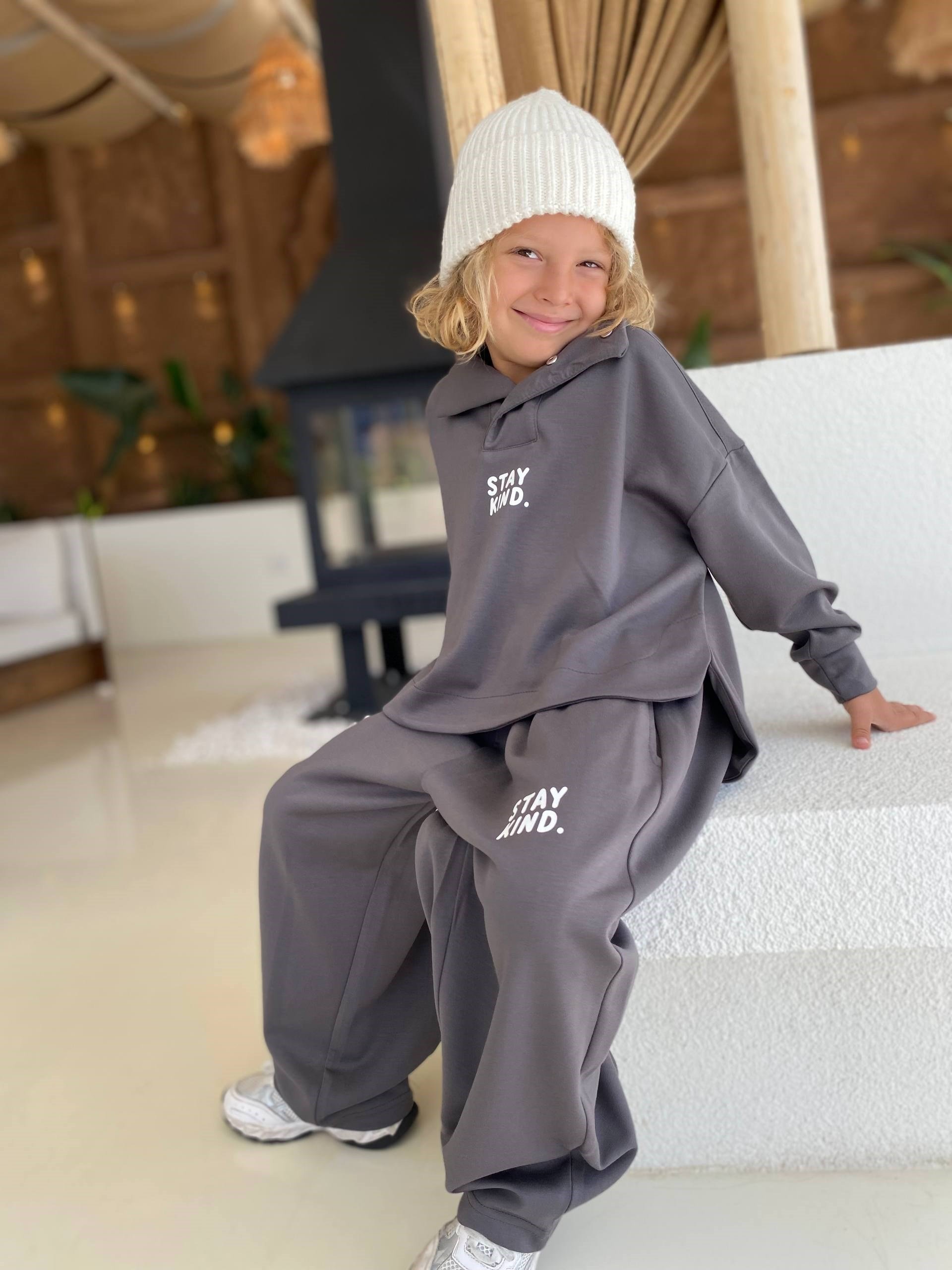 Unisex Stay Kind Oysho Kumaş 2'li Takım - Gri