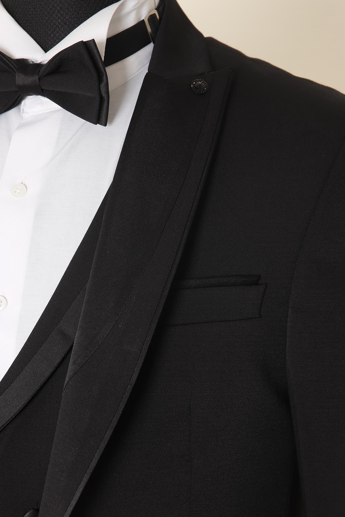 40711 ÇIKMA SİVRİ YAKA SATEN DAMAT 
