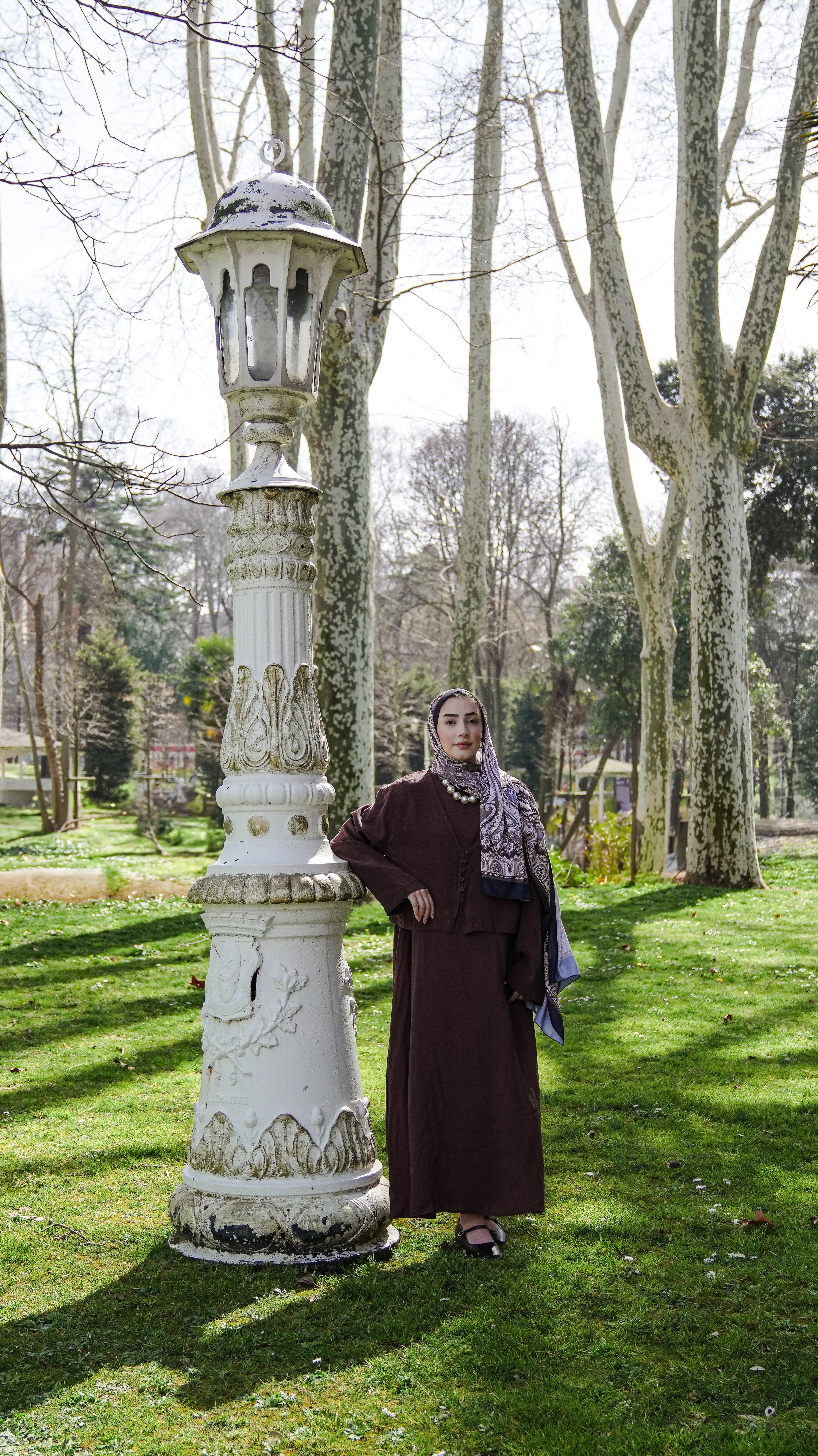 Elara Etnik Desen Soft Şal Krem