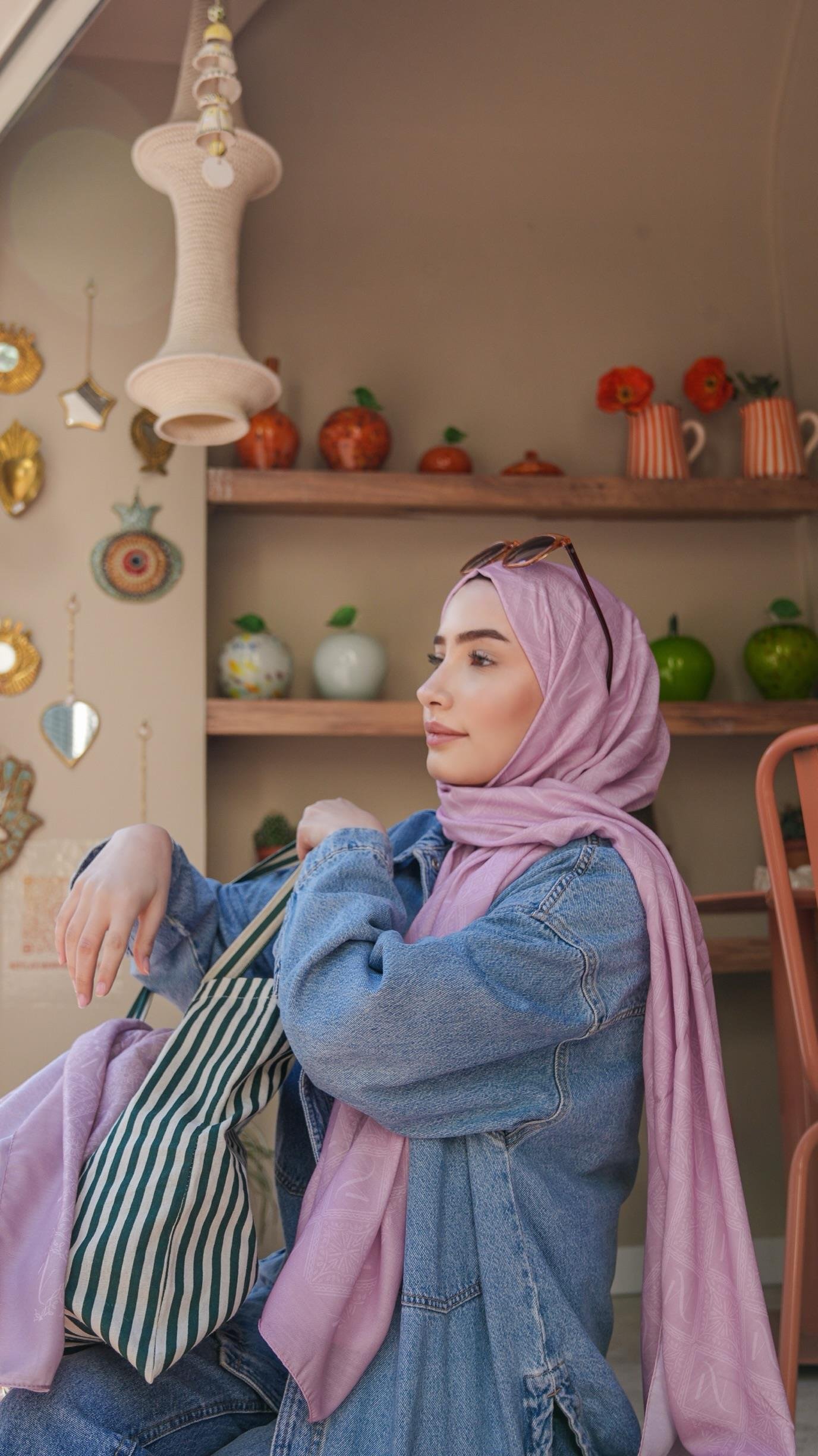 Femora Desen Soft Şal Pembe