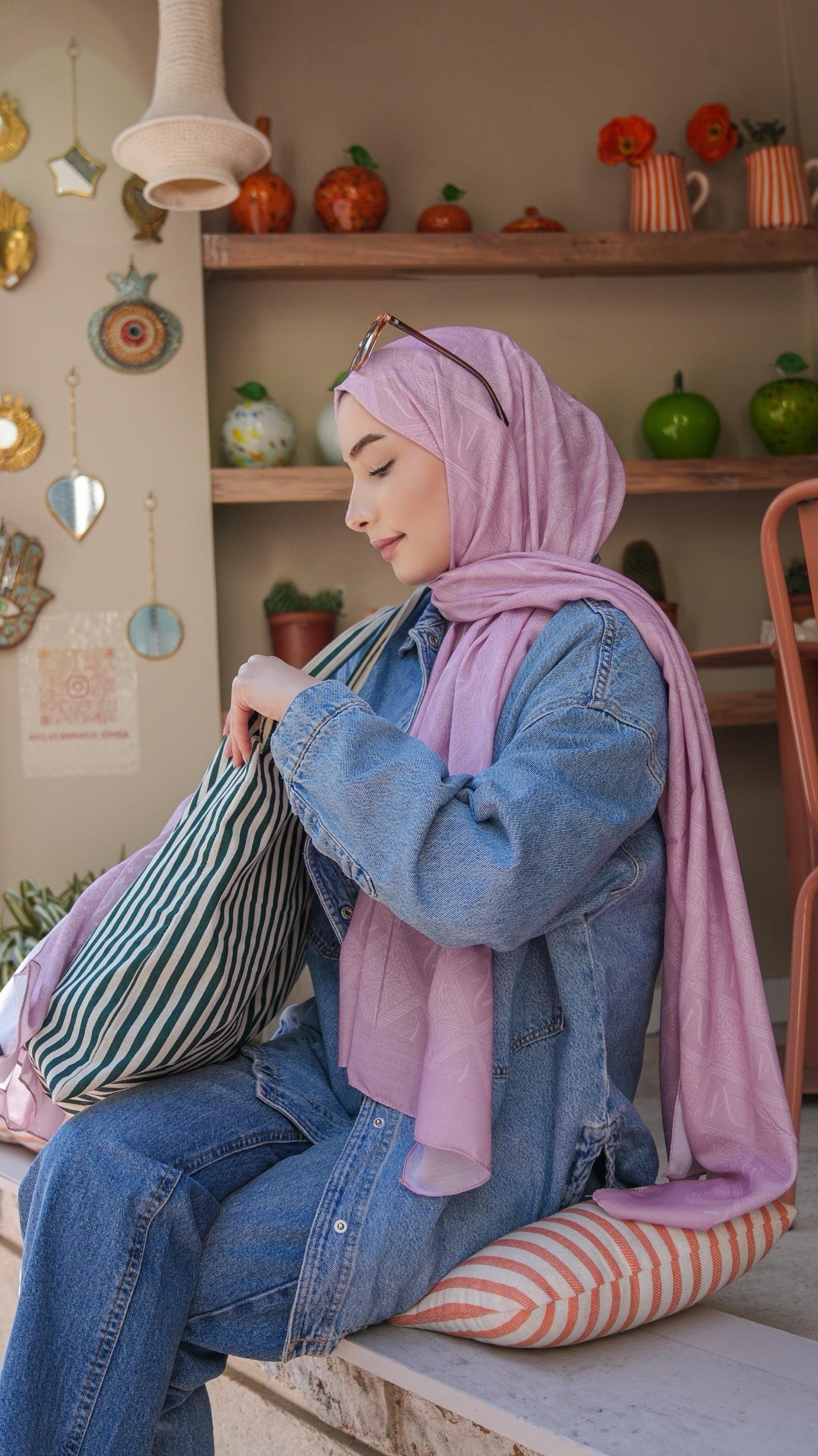 Femora Desen Soft Şal Pembe
