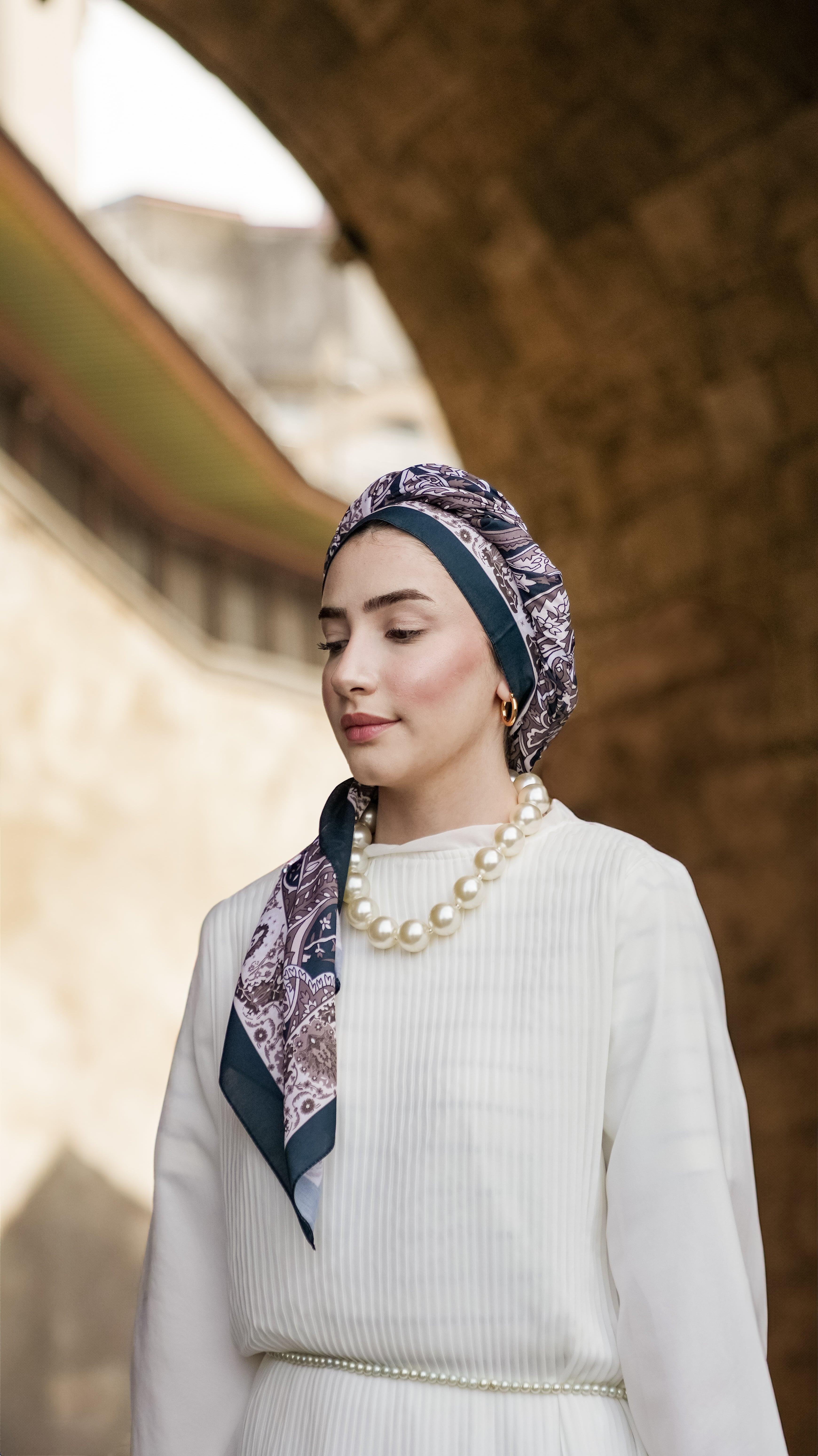Mirvari Etnik Desen Soft Şal Yeşil