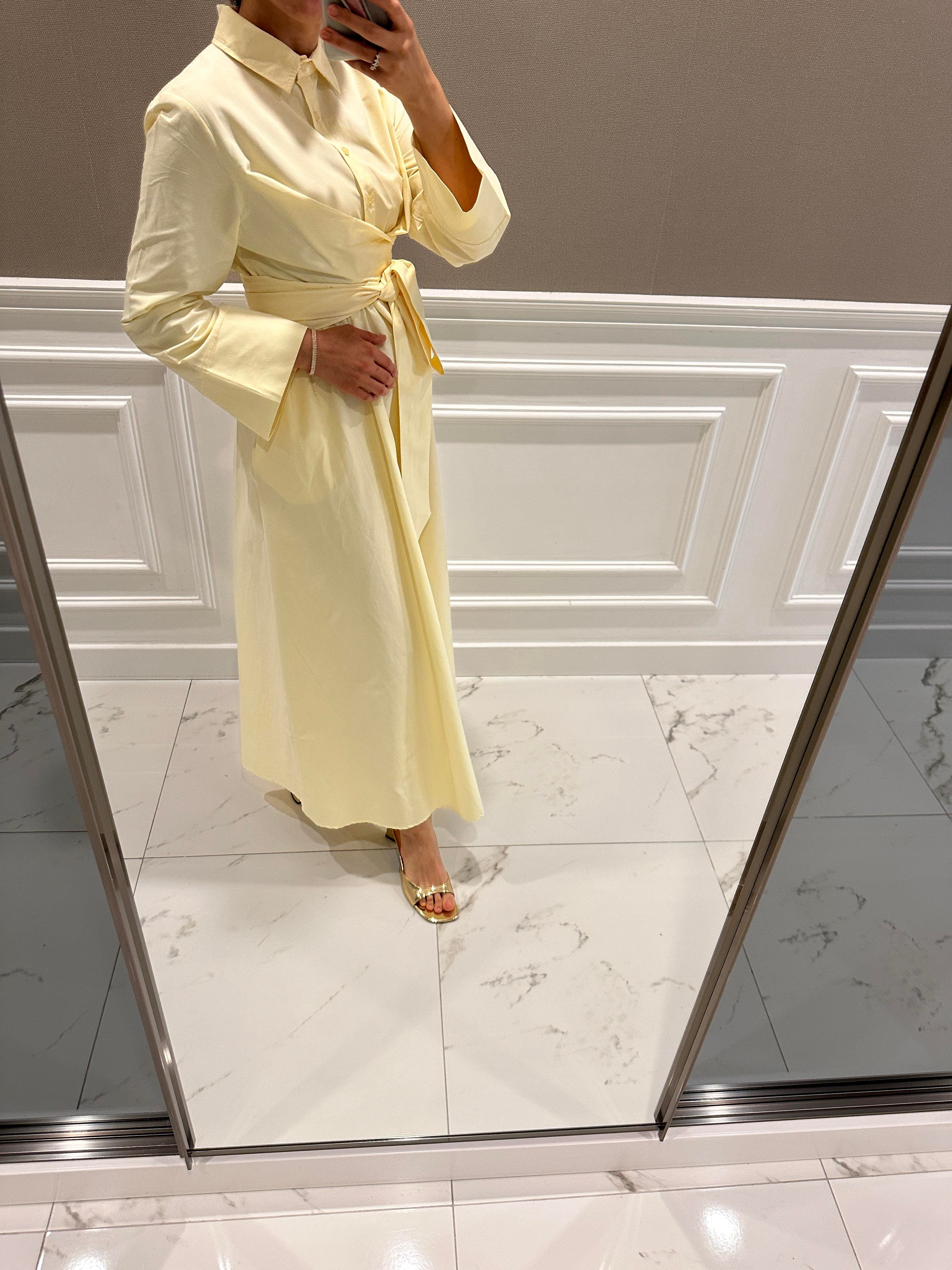 BUTTER YELLOW KRUVAZE ELBİSE