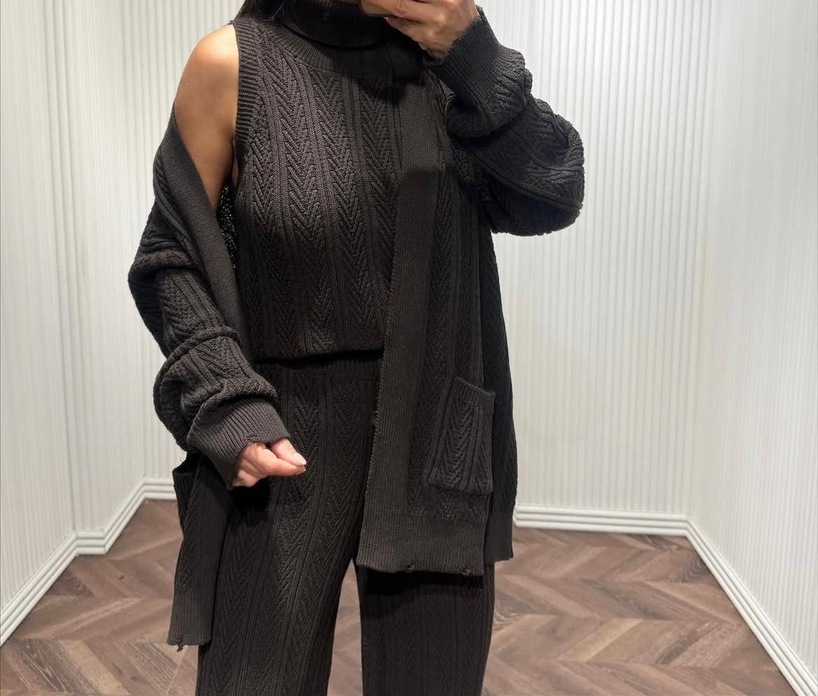 DARK BROWN ÜÇLÜ TAKIM