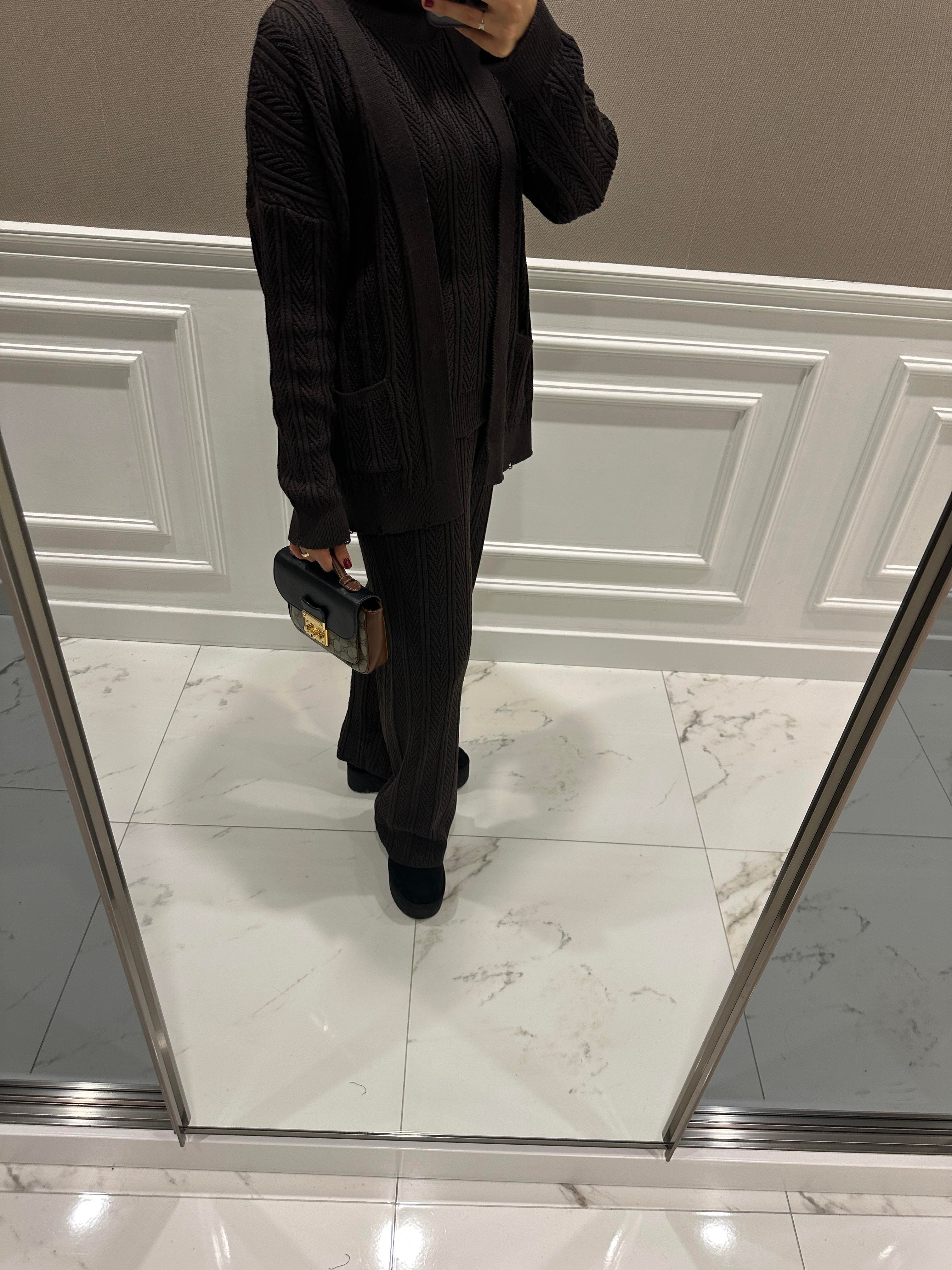 DARK BROWN ÜÇLÜ TAKIM