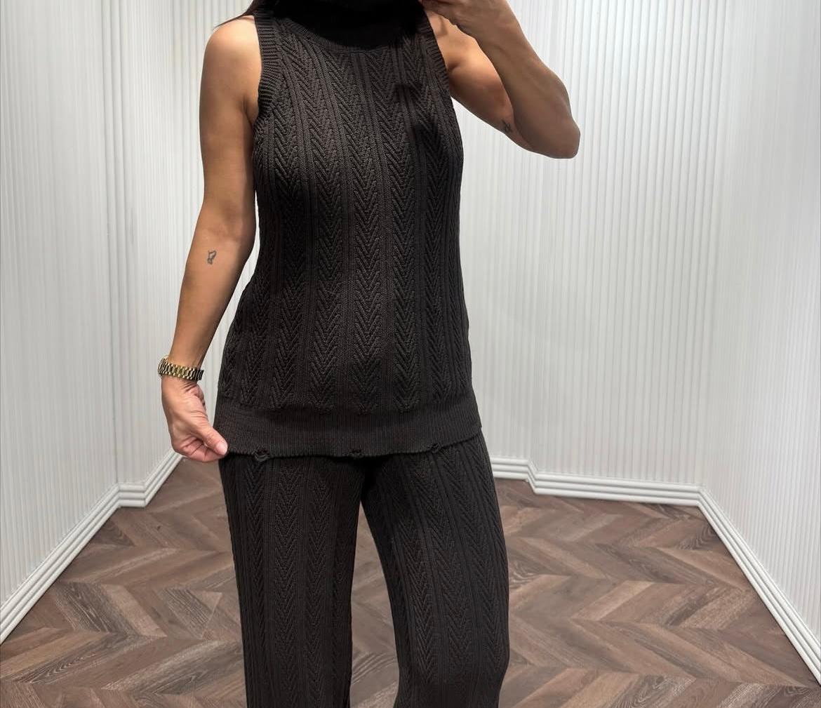 DARK BROWN ÜÇLÜ TAKIM