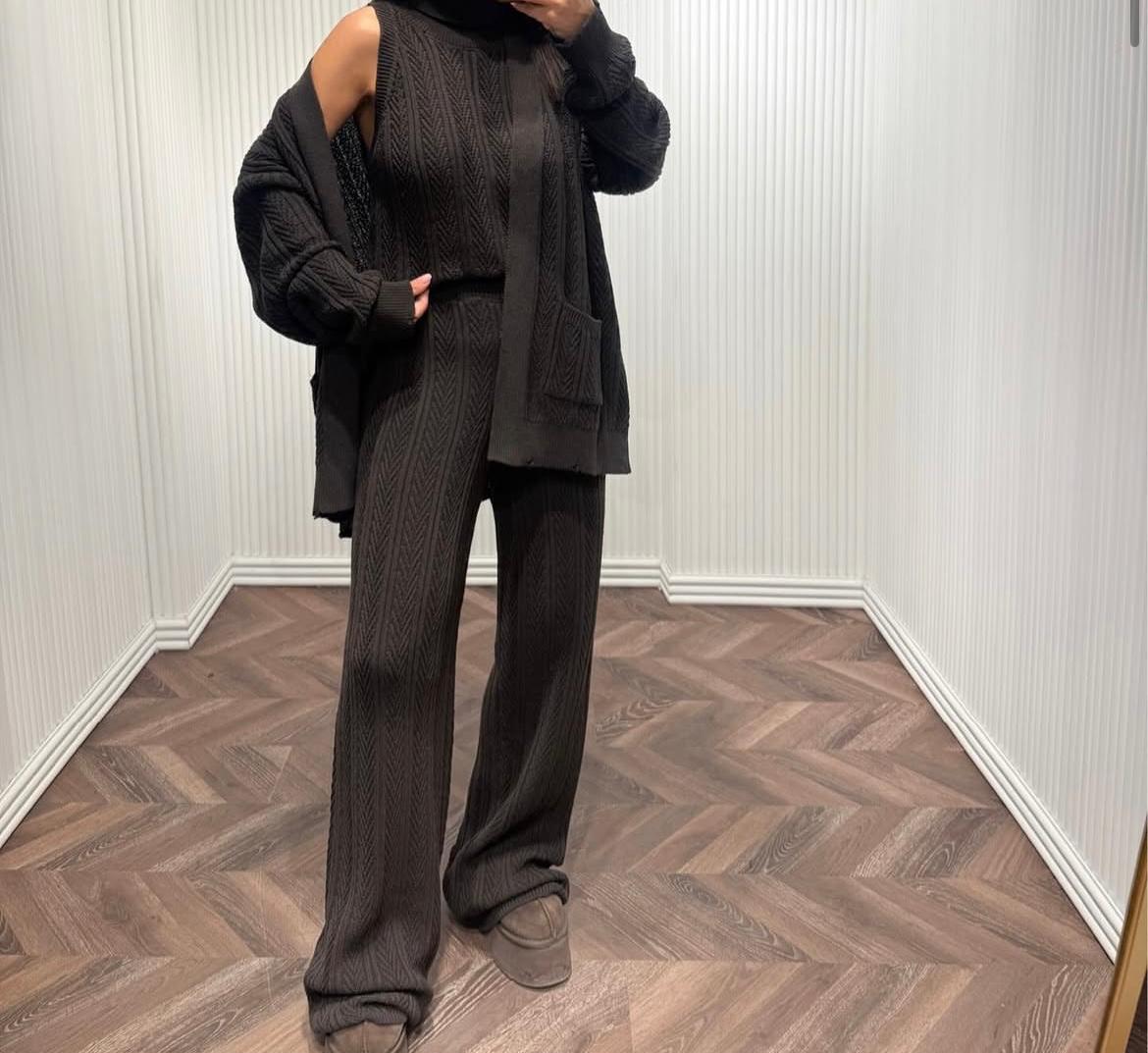 DARK BROWN ÜÇLÜ TAKIM