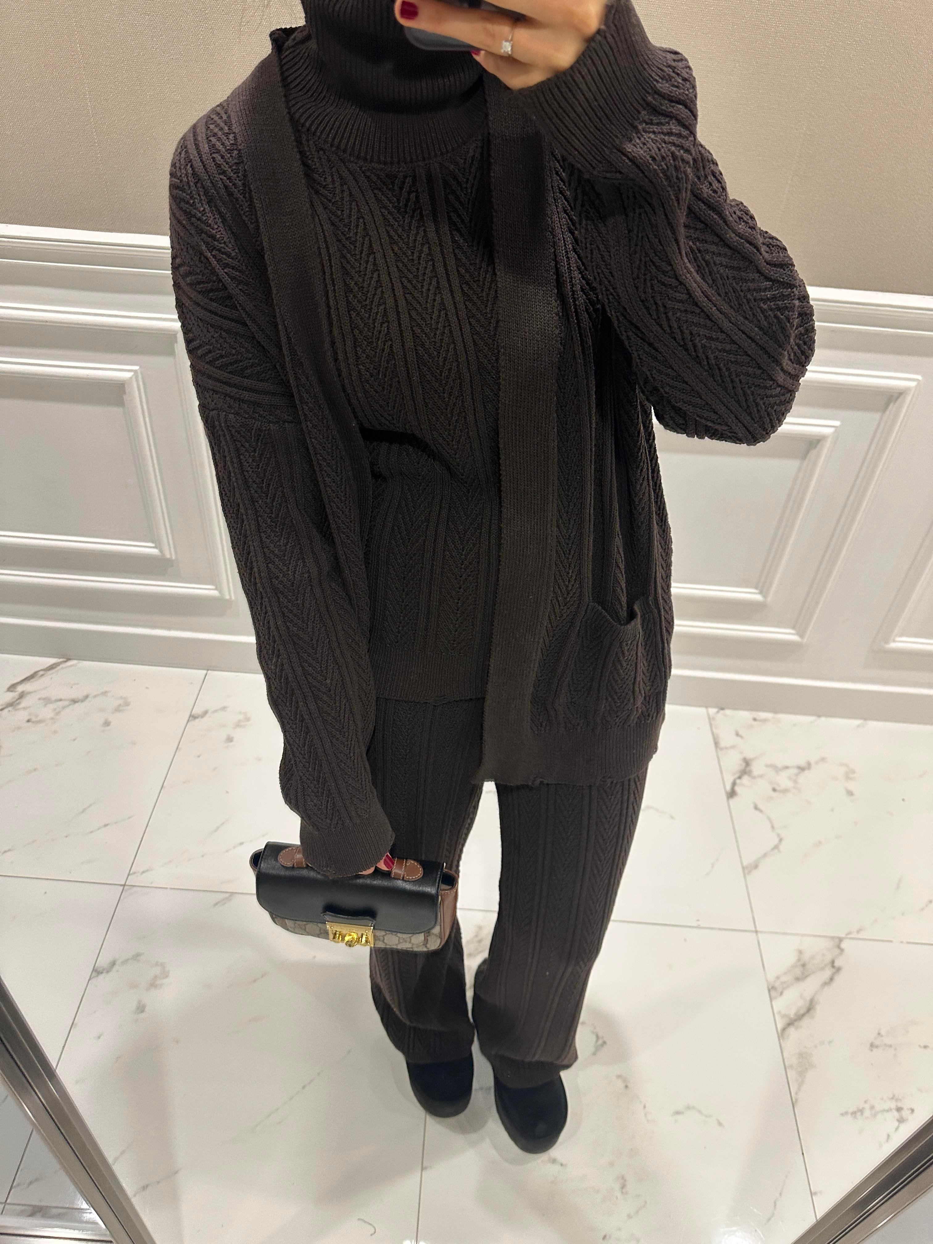 DARK BROWN ÜÇLÜ TAKIM