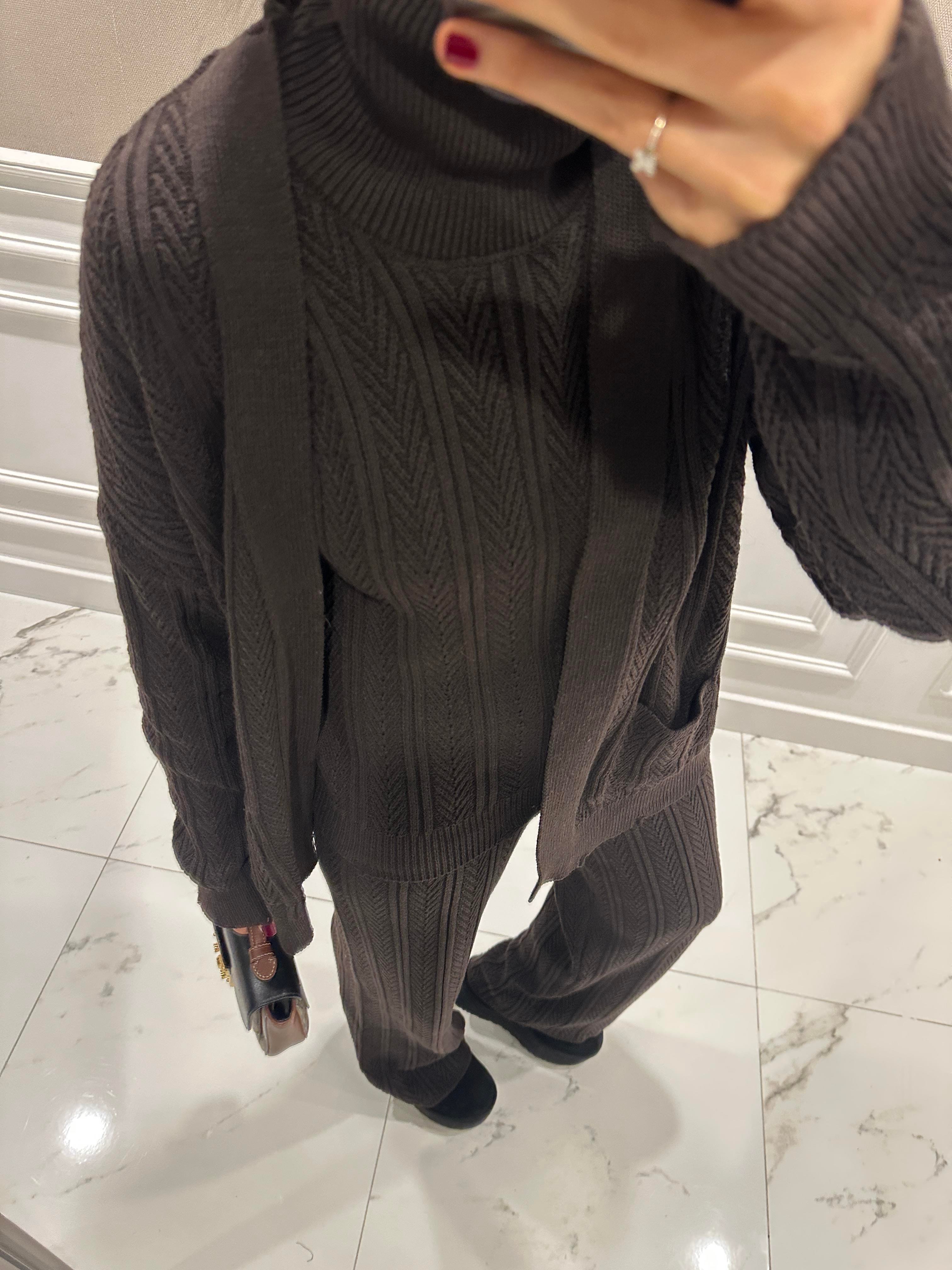 DARK BROWN ÜÇLÜ TAKIM