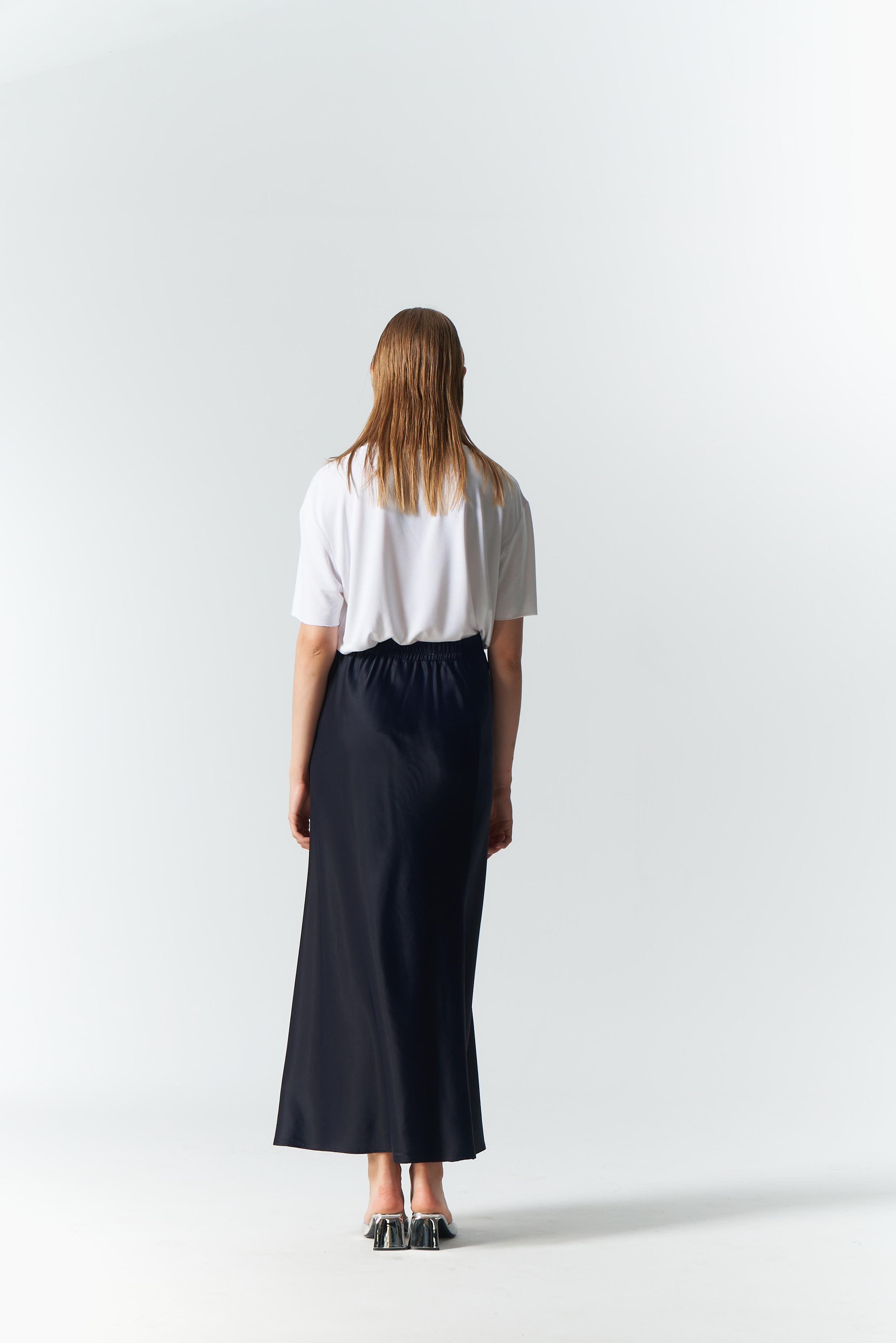 LACİVERT SATEN ETEK