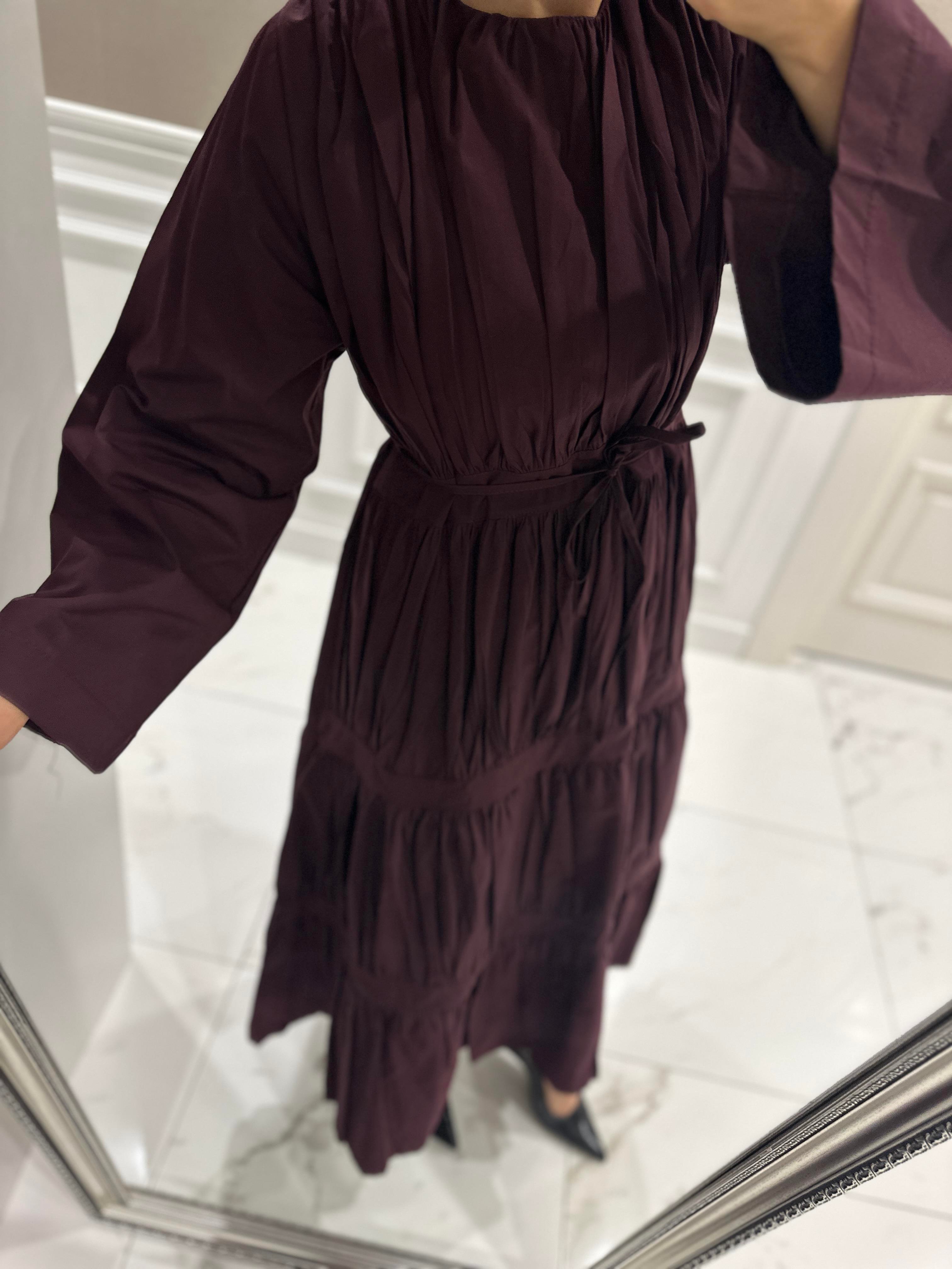 LİNEA BORDO POPLİN ELBİSE