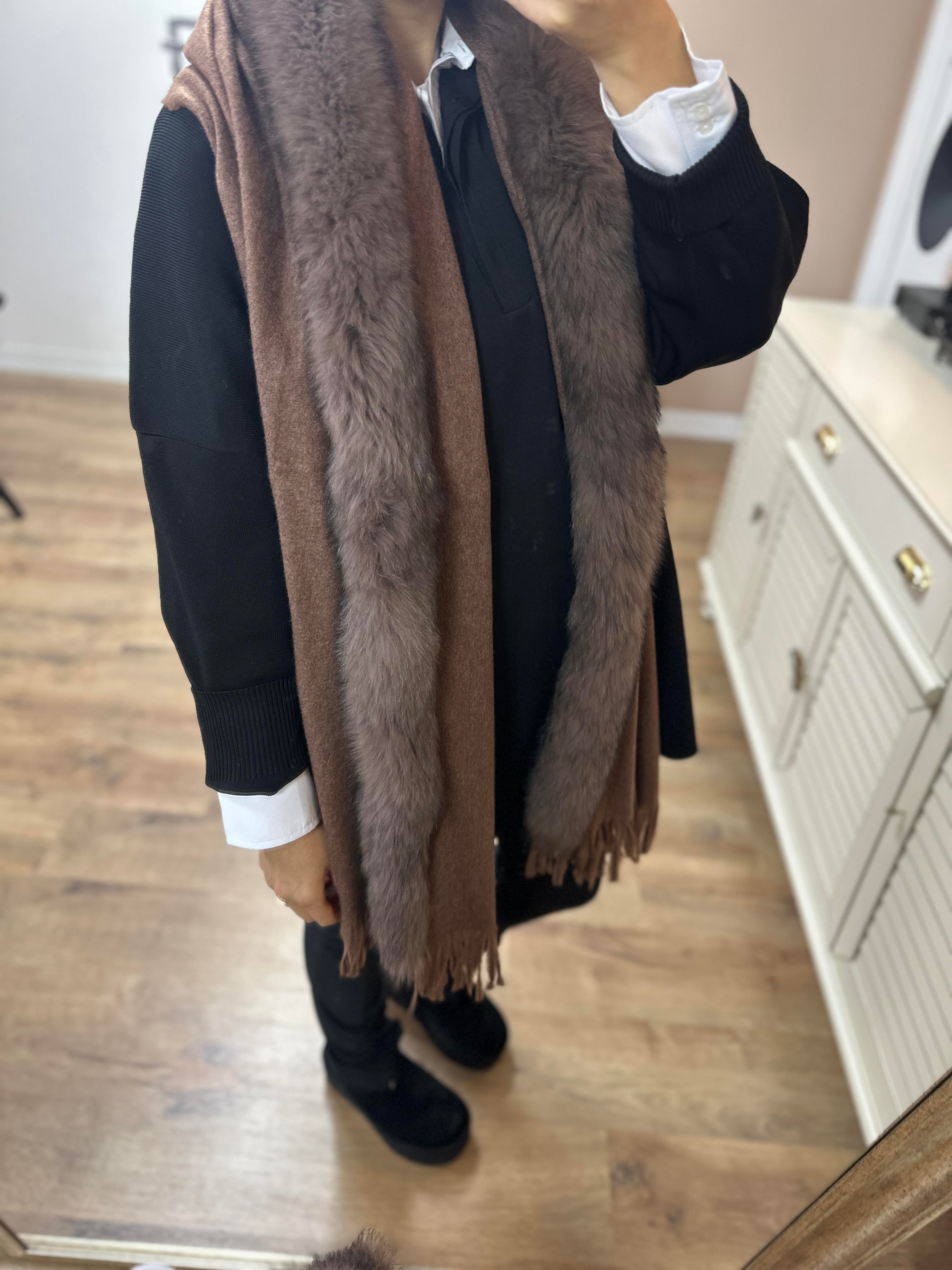 MOCHA KAŞMİR KÜRK ŞAL