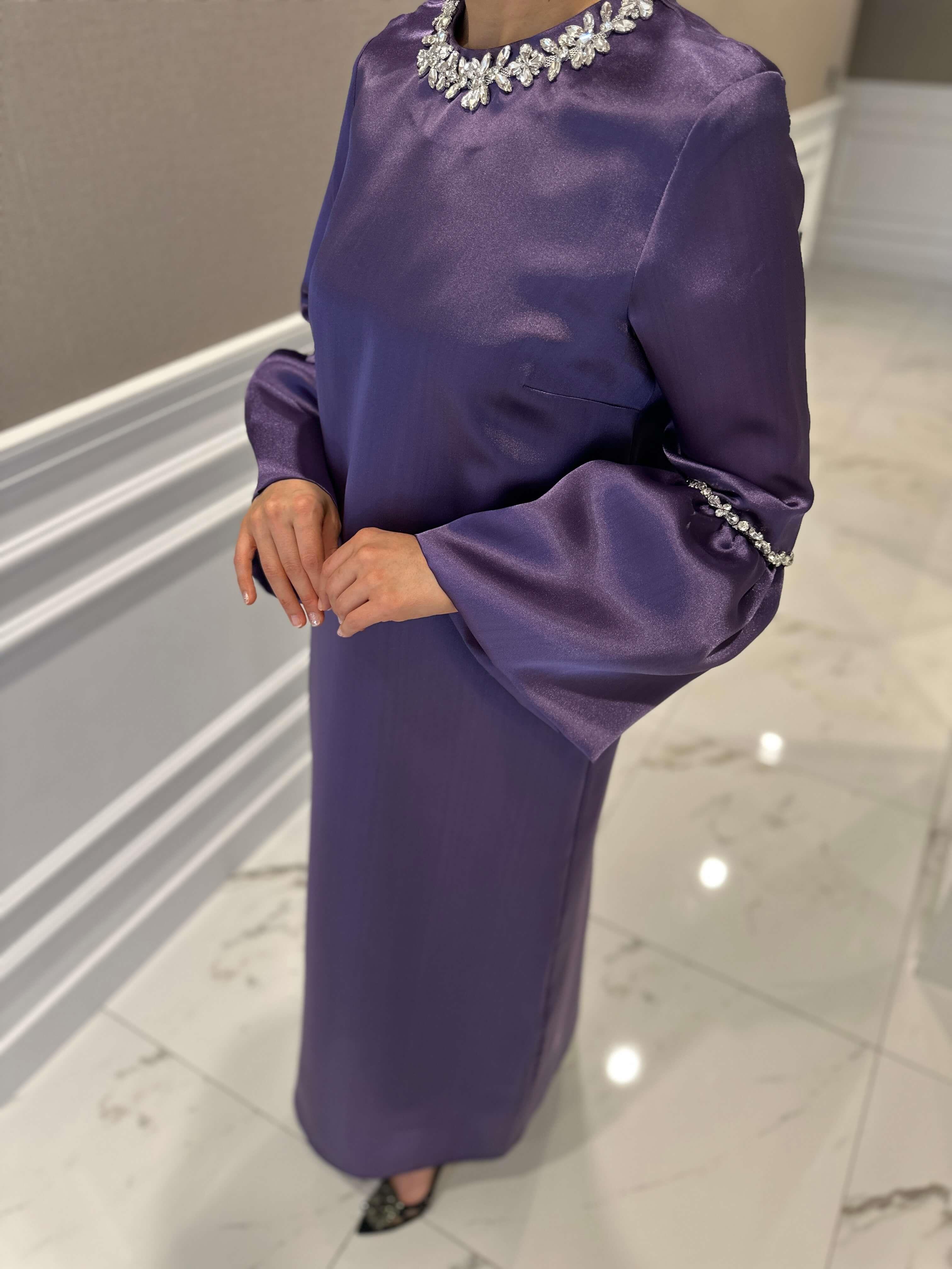 PERA CRYSTAL MOR ELBİSE