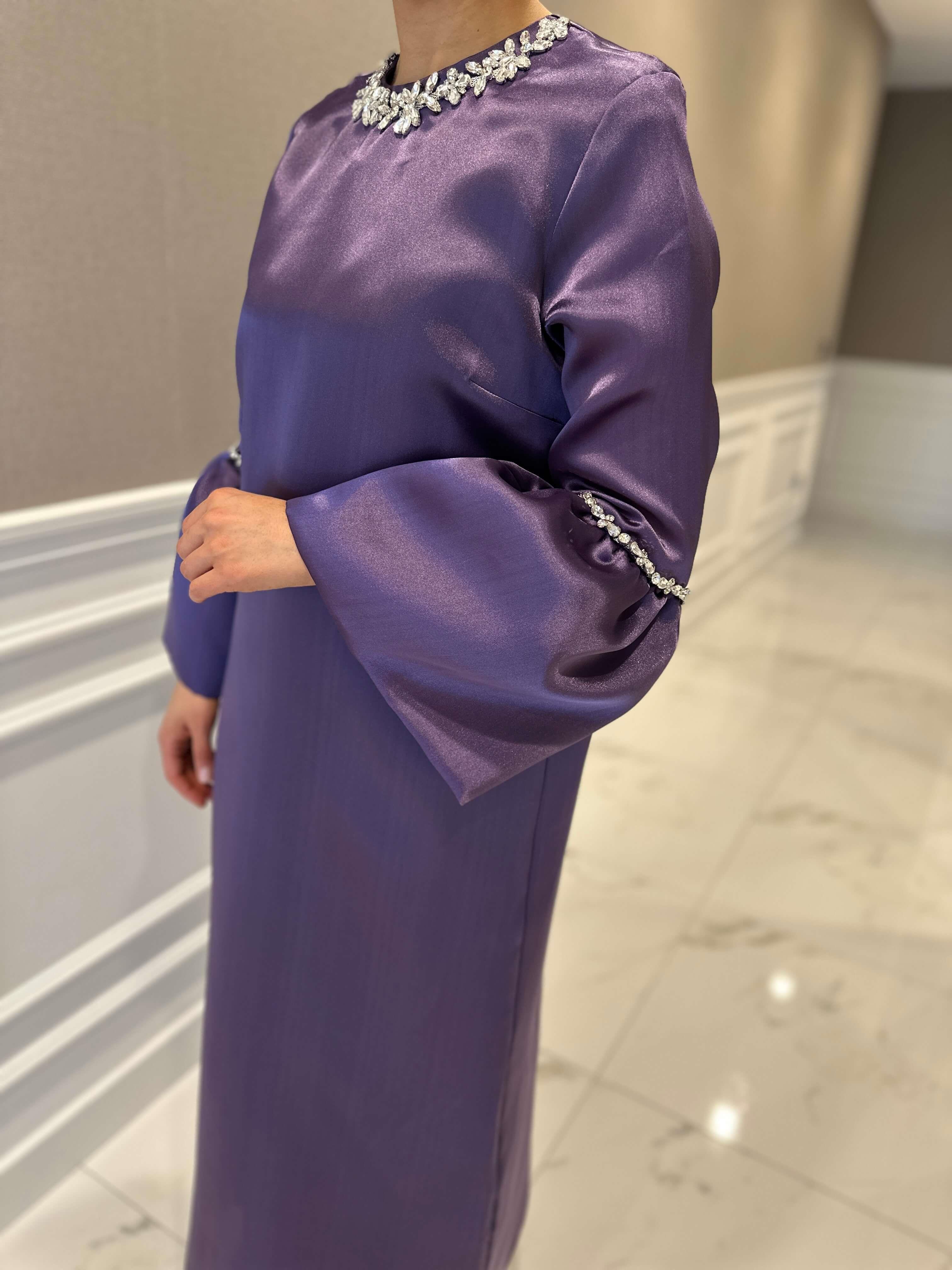 PERA CRYSTAL MOR ELBİSE