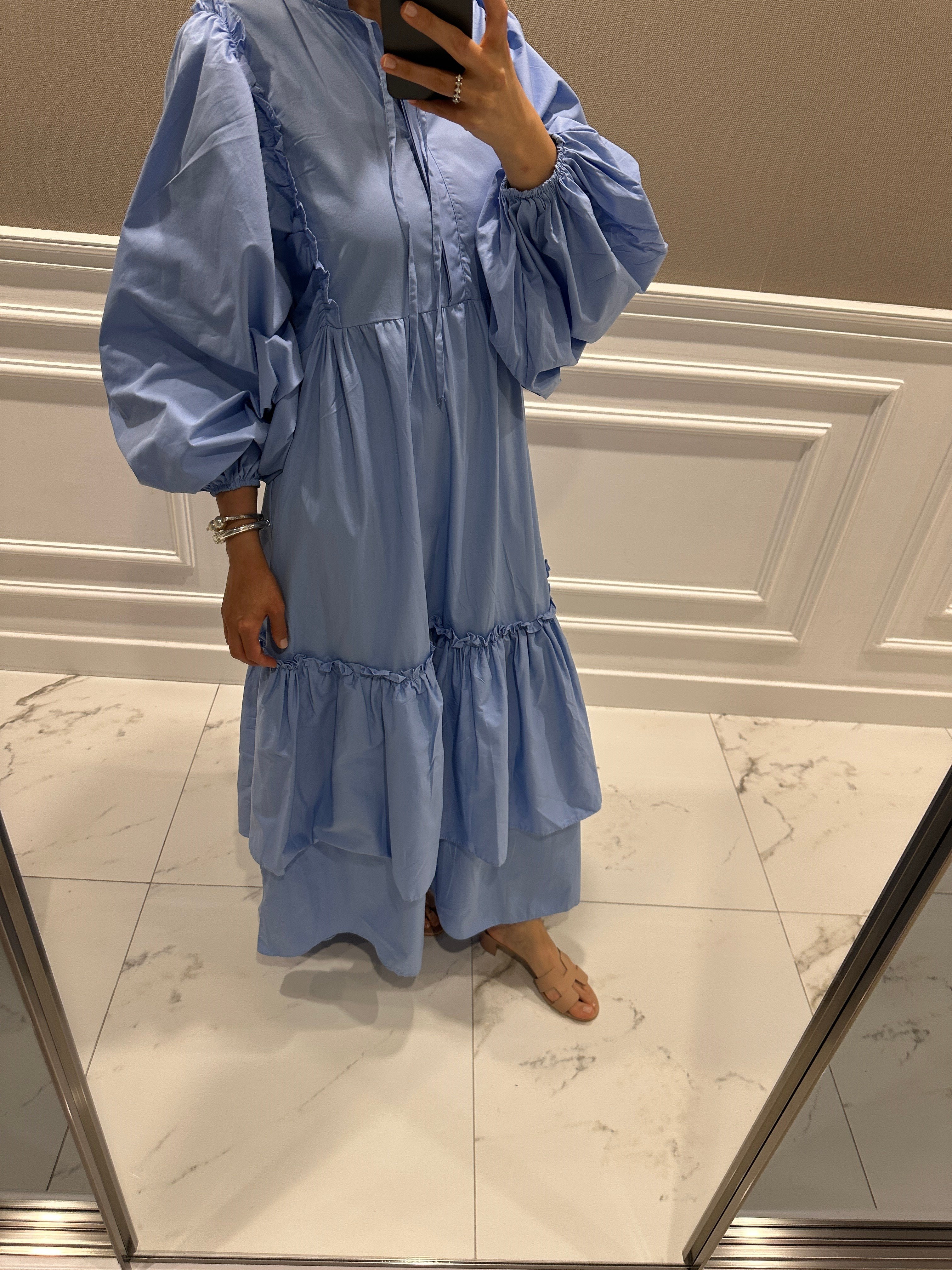 POPLİN BLUE ELBİSE