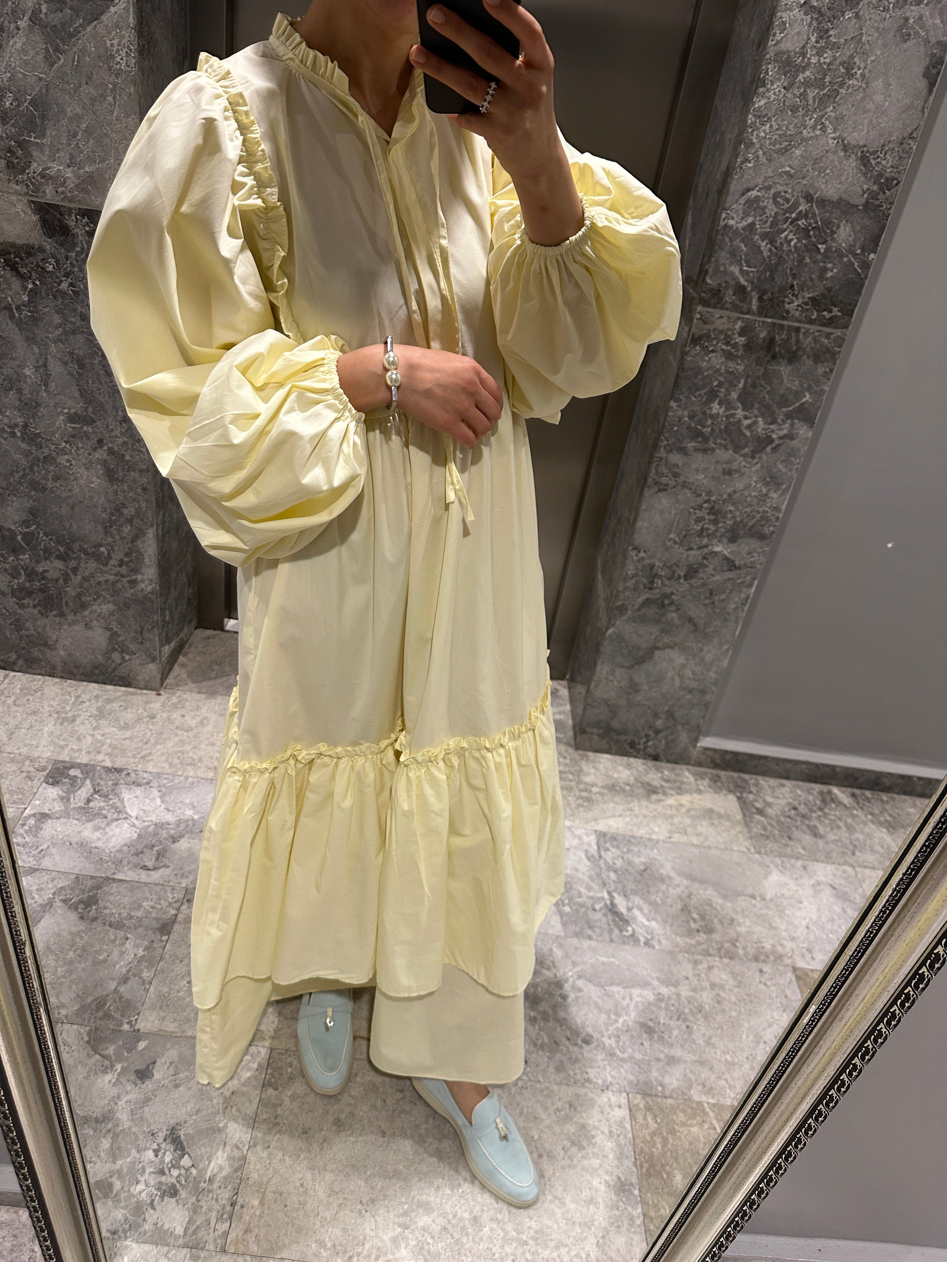 POPLİN YELLOW ELBİSE