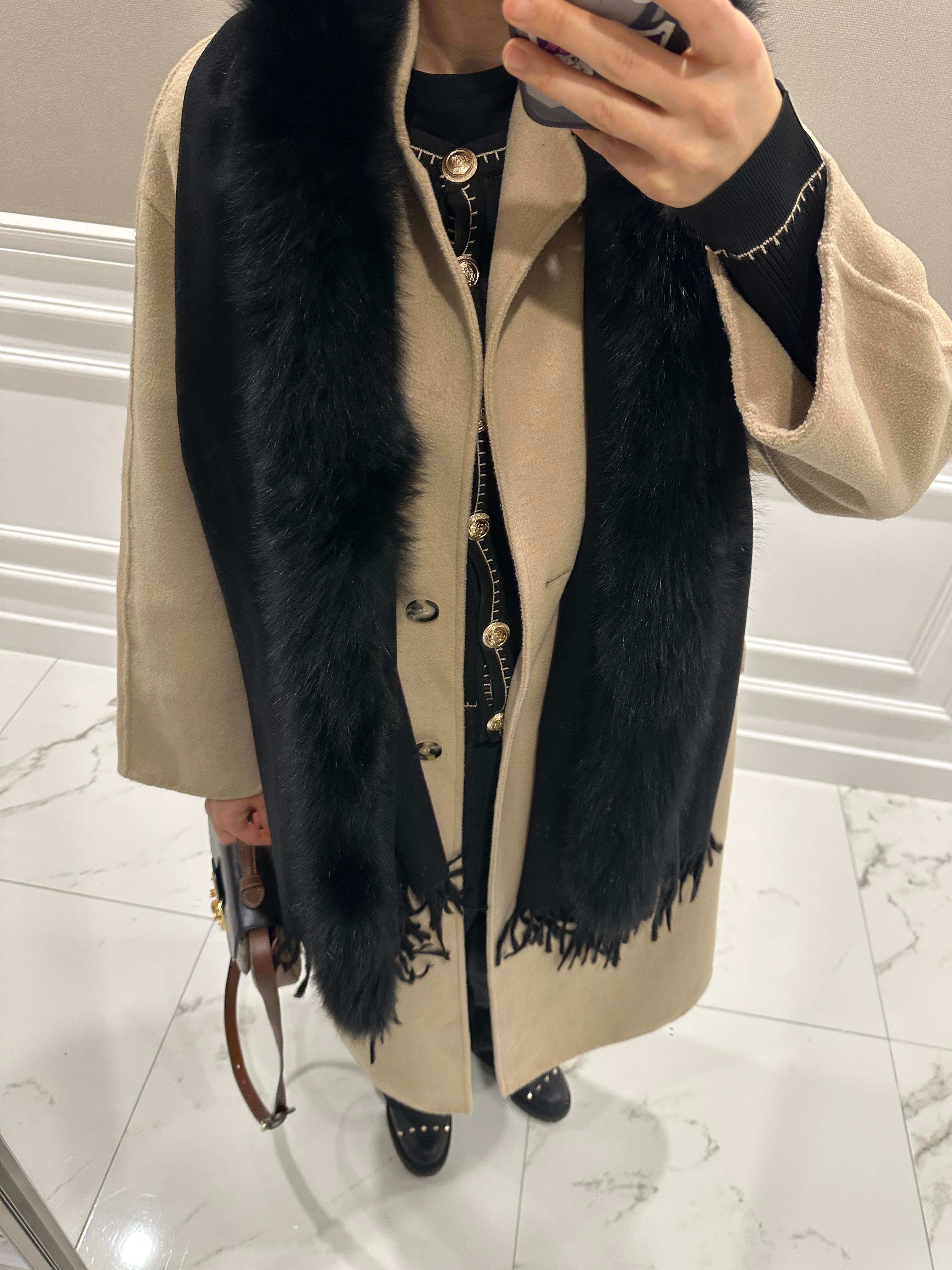 SİYAH KAŞMİR KÜRK ŞAL