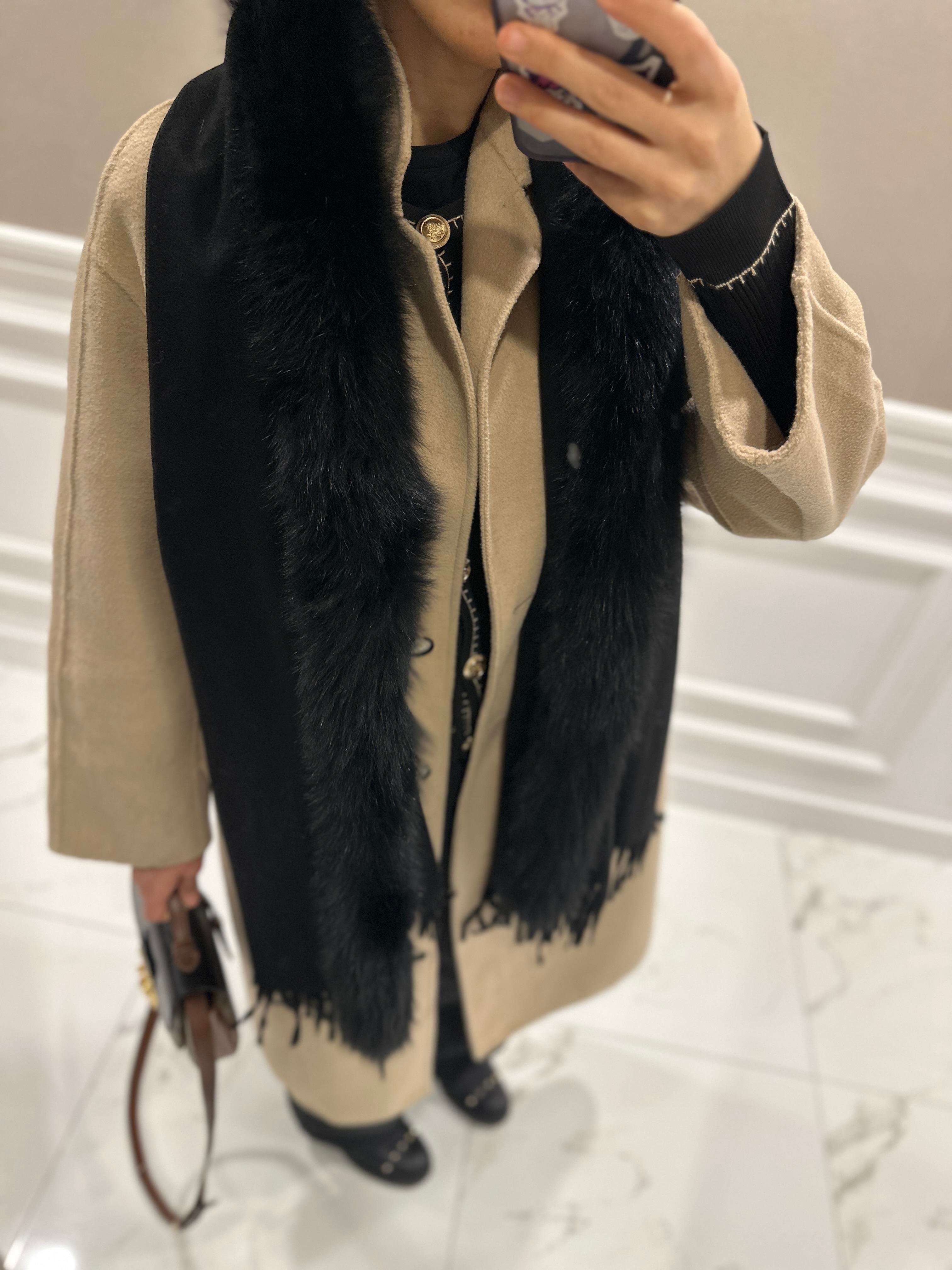 SİYAH KAŞMİR KÜRK ŞAL