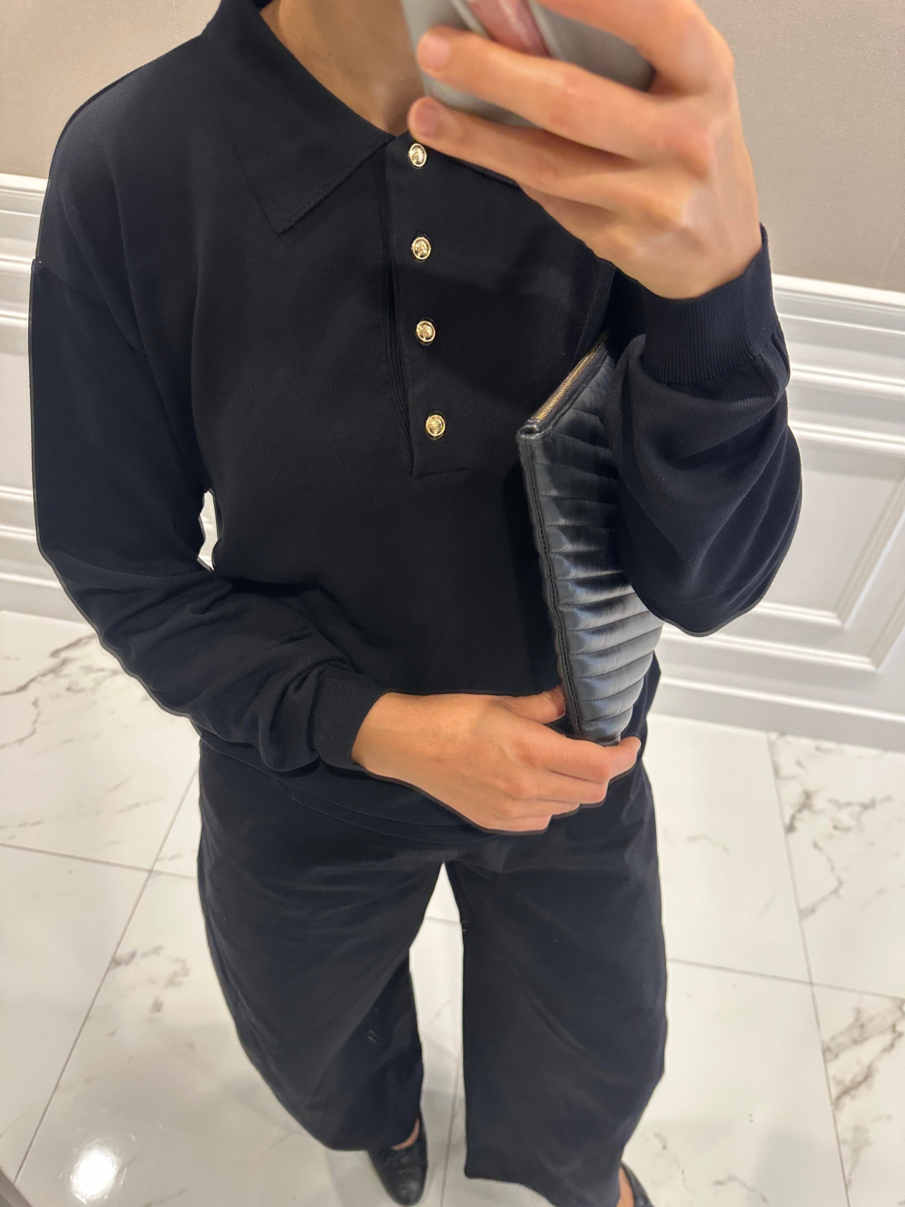 SİYAH POLO YAKA TRİKO 