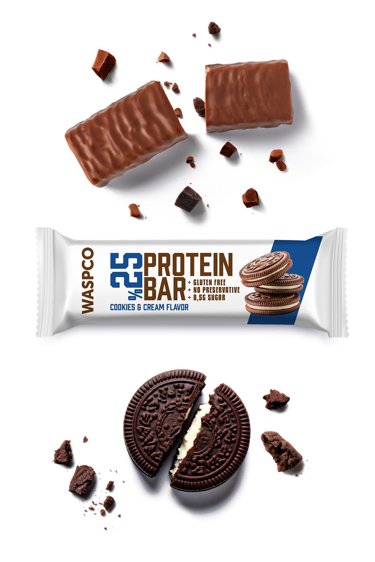 Bitter Çikolata Kaplı Bisküvi Aromalı Protein Bar 36g x 12 Adet