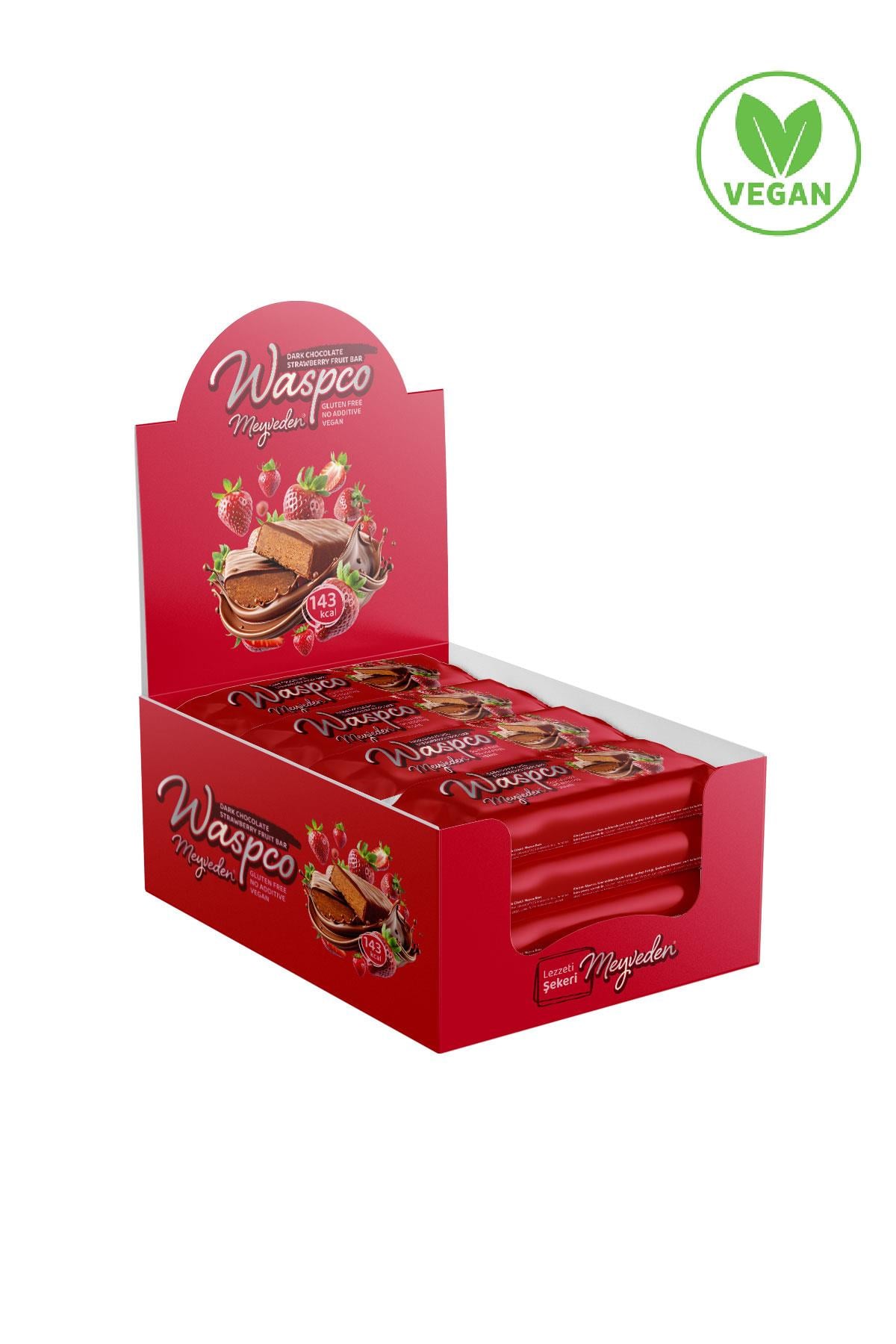 Bitter Çikolata Kaplı Çilekli Meyve Bar 35g x 12 Adet