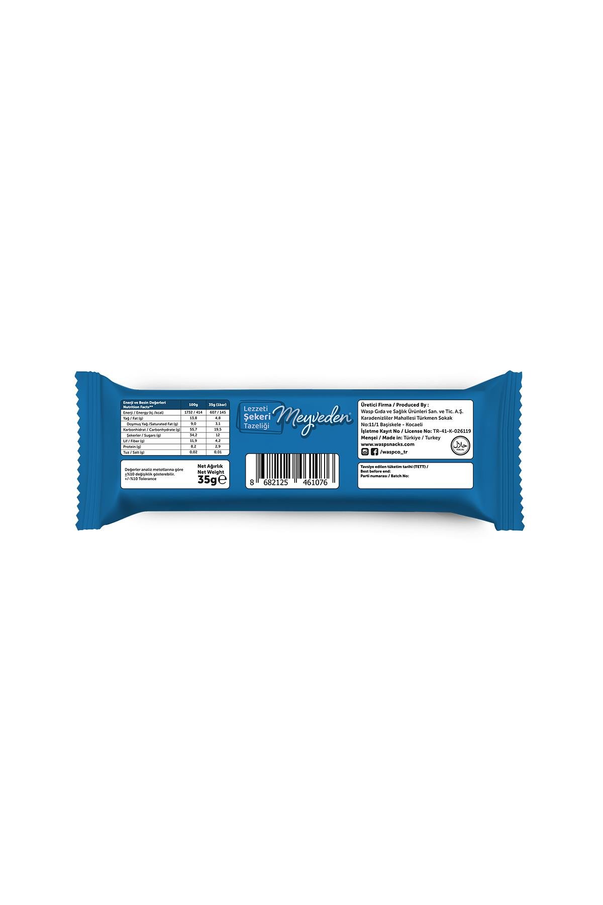 Bitter Çikolata Kaplı Hindistan Cevizli Meyve Bar 35g x 12 Adet