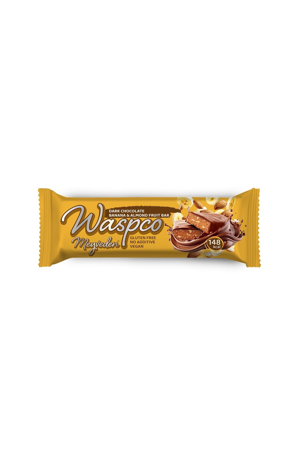 Bitter Çikolata Kaplı Muzlu ve Bademli Meyve Bar 35g x 12 Adet