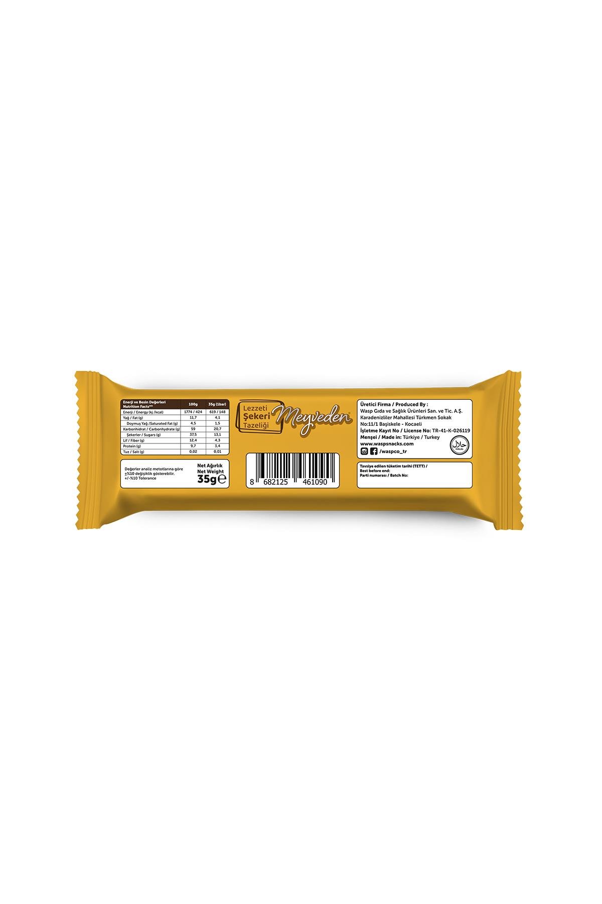 Bitter Çikolata Kaplı Muzlu ve Bademli Meyve Bar 35g x 12 Adet