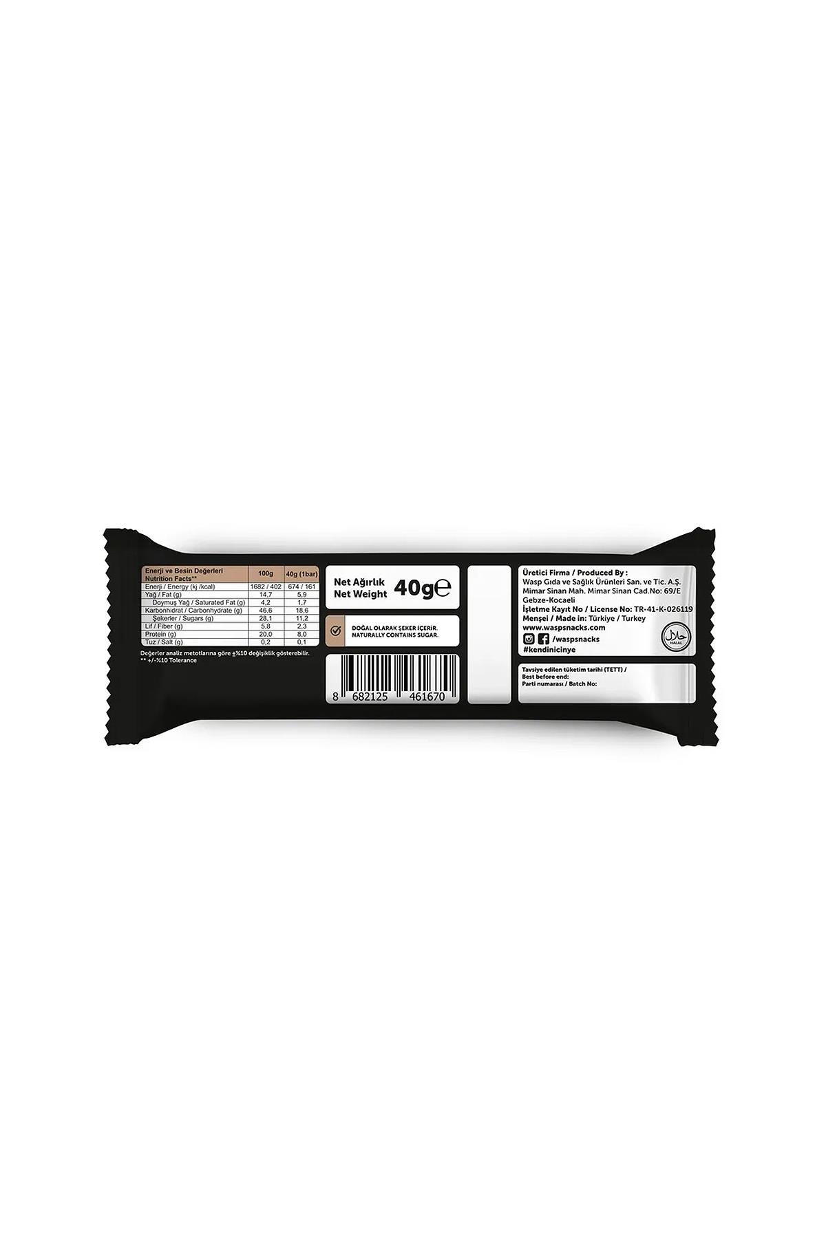 Fındıklı ve Hurmalı Vegan Protein Bar  40g x 12 Adet