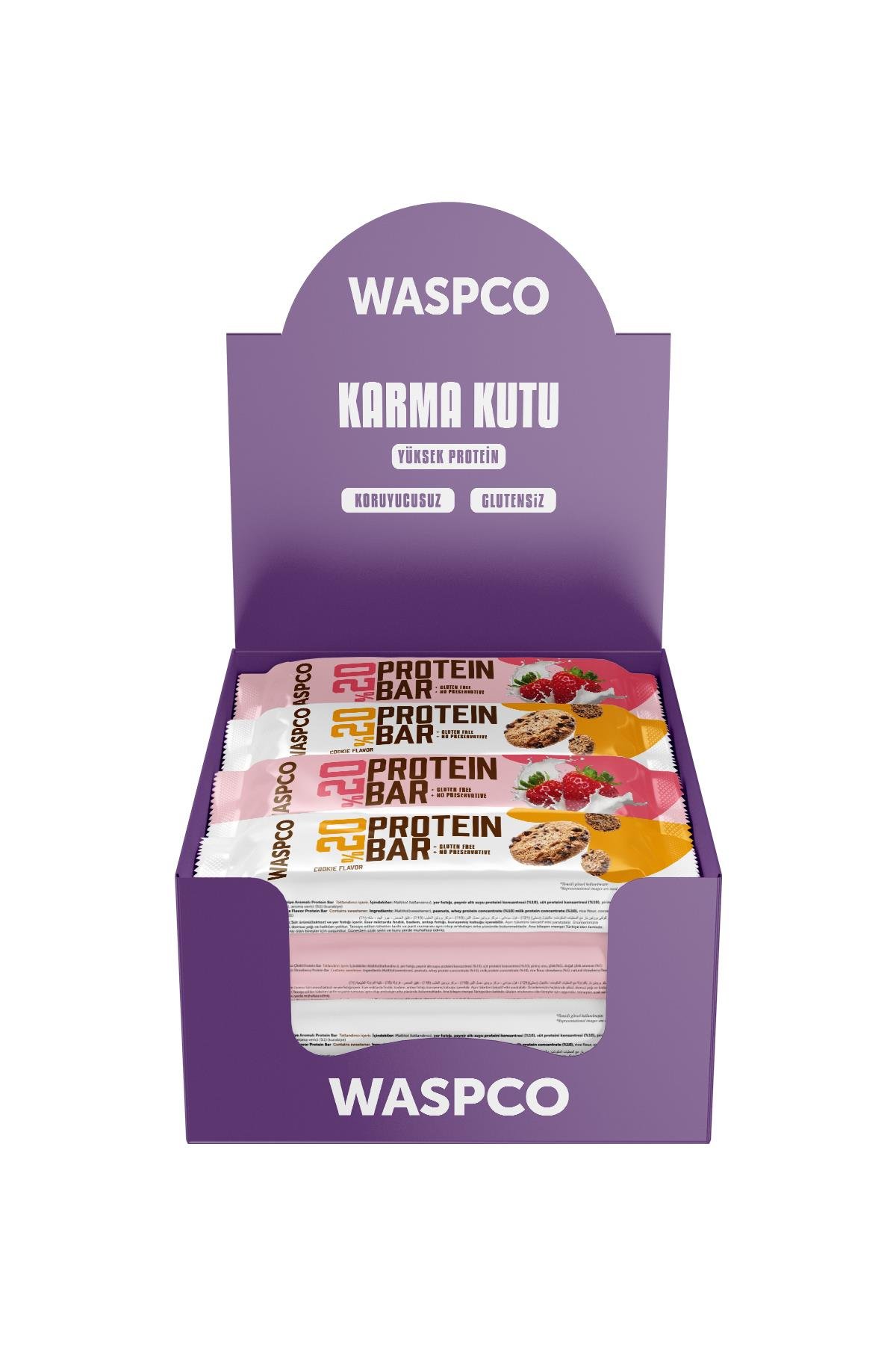 Protein Bar Karma Kutu 40g Çilekli ve Kurabiye Aromalı 12 Adet (2 Çeşit)