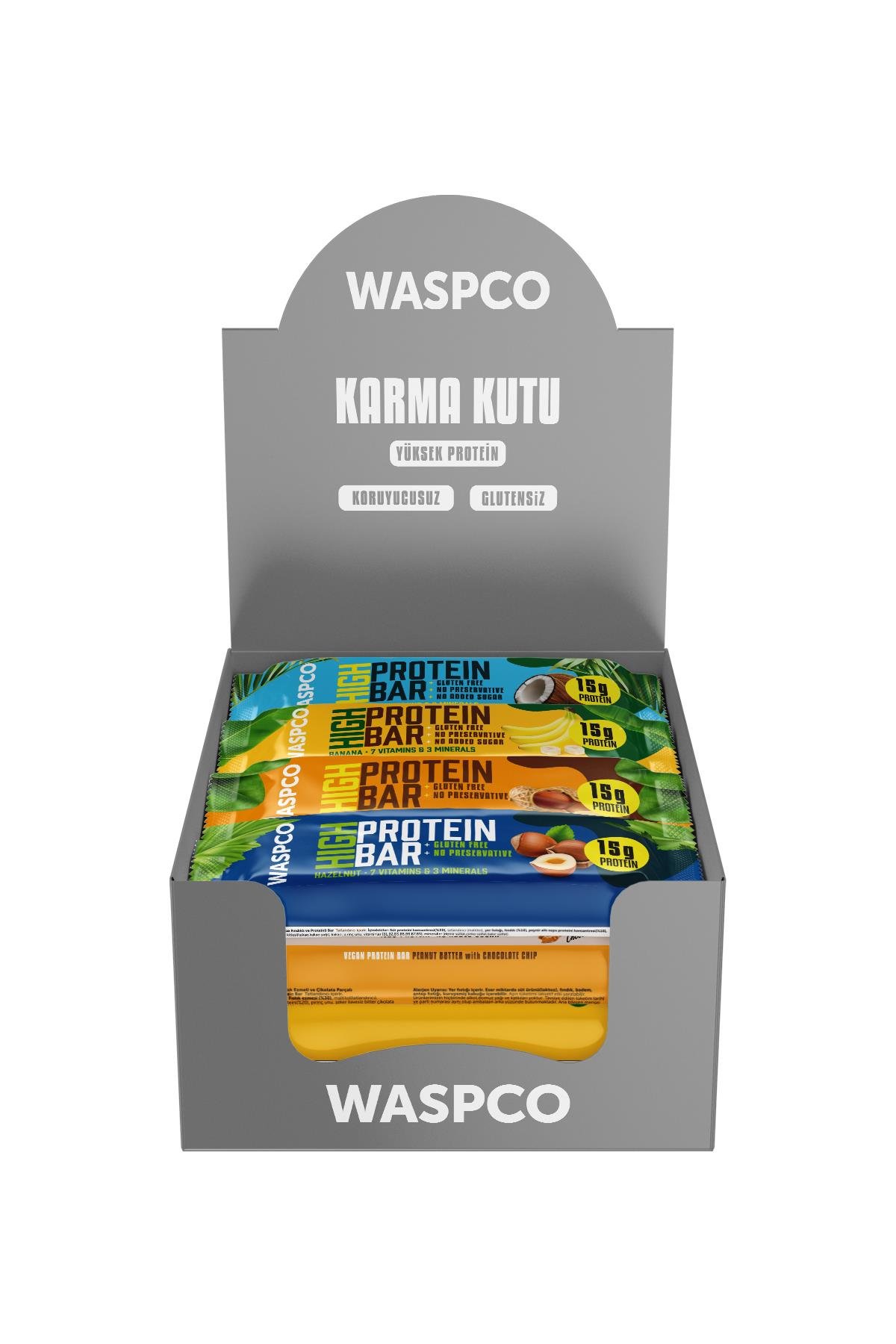 Yüksek Protein Bar 50g Karma Kutu 12 Adet (4 Çeşit)
