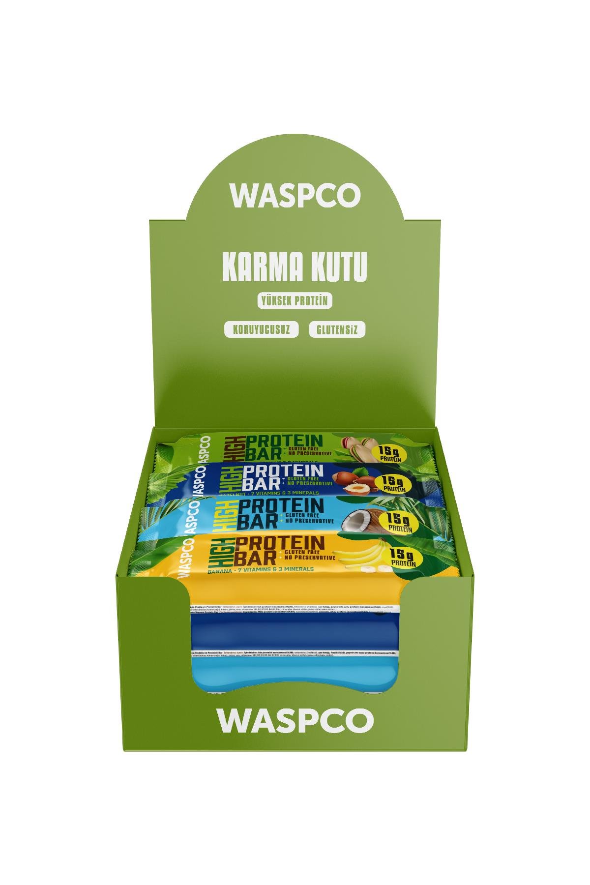 Yüksek Protein Bar 50g Karma Kutu 15 Adet (5 Çeşit)