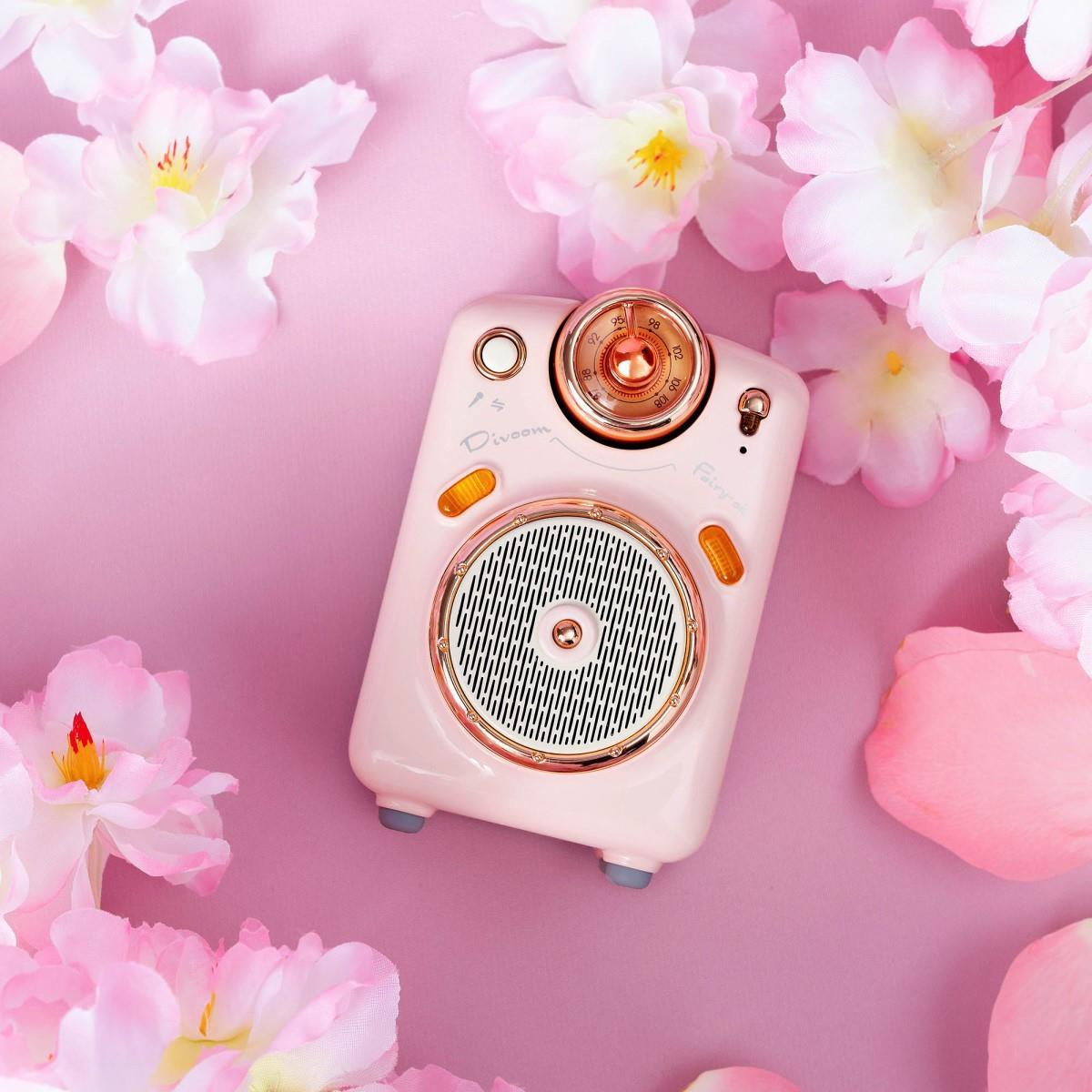 Divoom Fairy-OK Pembe Karaoke Mikrofonlu FM Radyolu Bluetooth Hoparlör