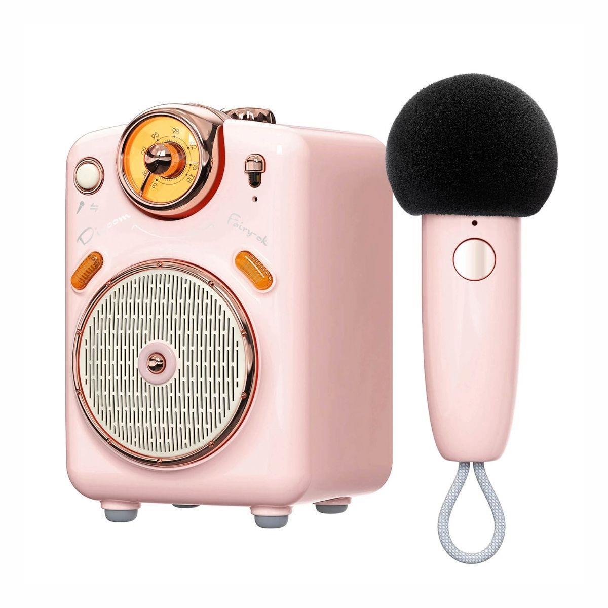 Divoom Fairy-OK Pembe Karaoke Mikrofonlu FM Radyolu Bluetooth Hoparlör