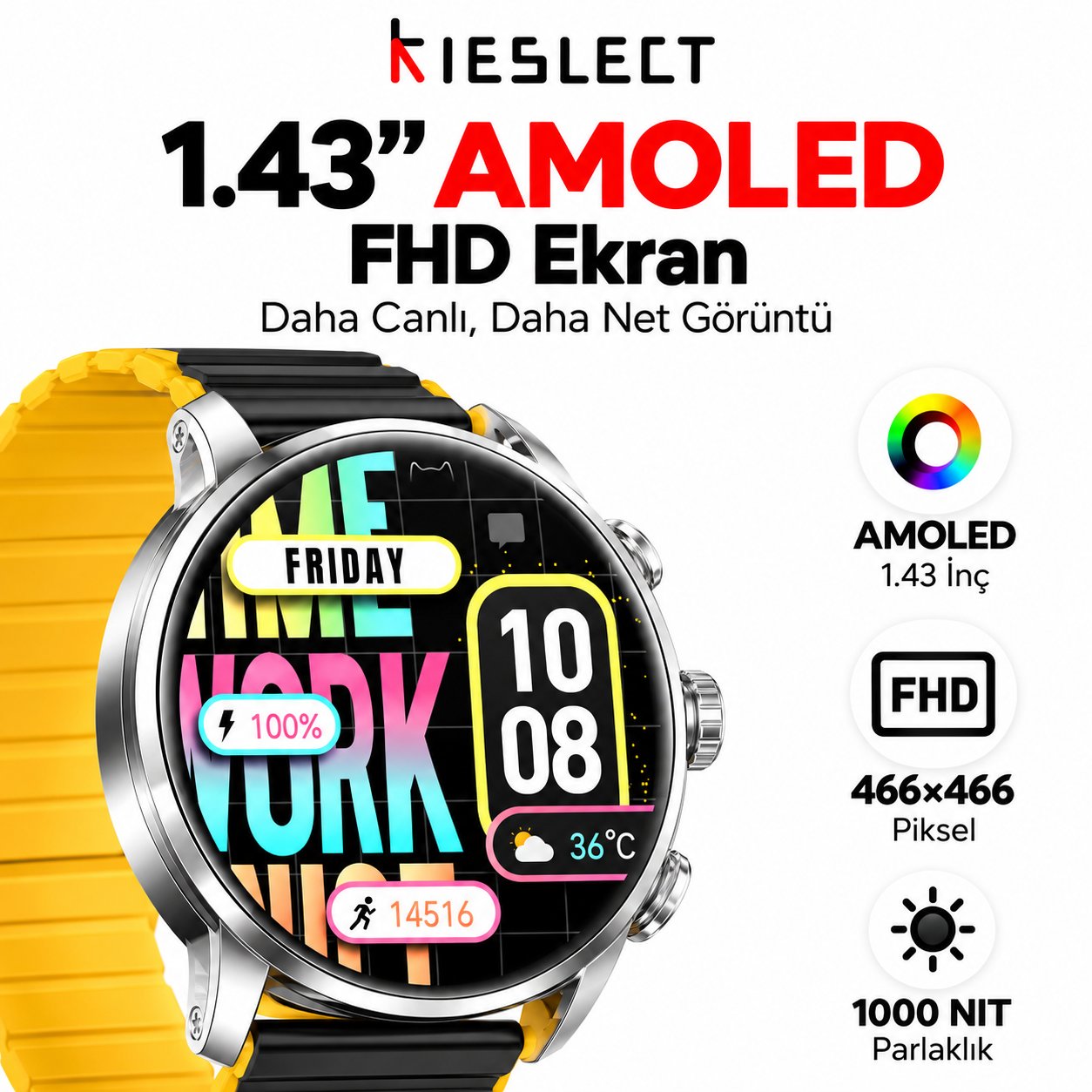 Kieslect Kr2 Stainless Steel Akıllı Saat