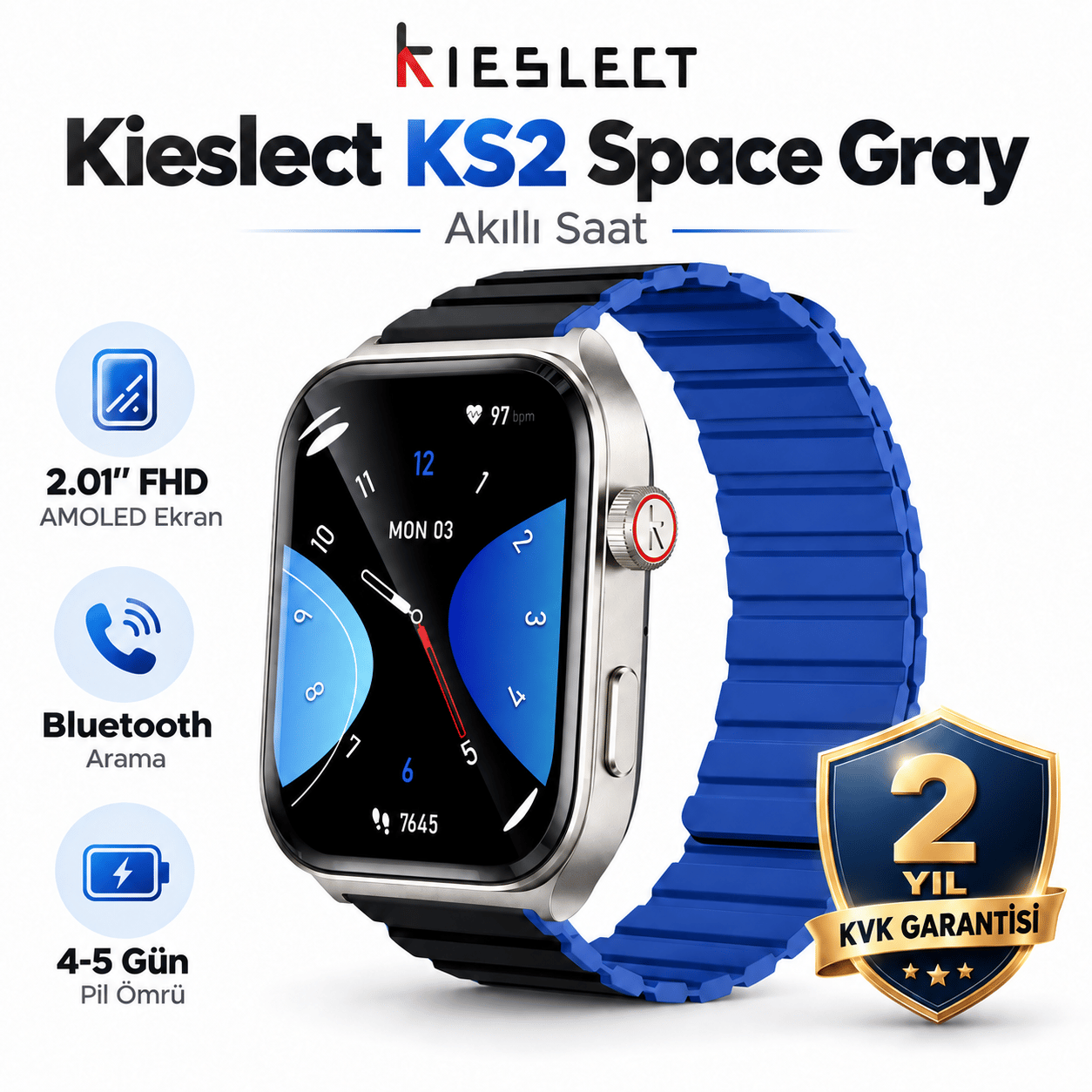 Kieslect Ks2 Space Gray Akıllı Saat