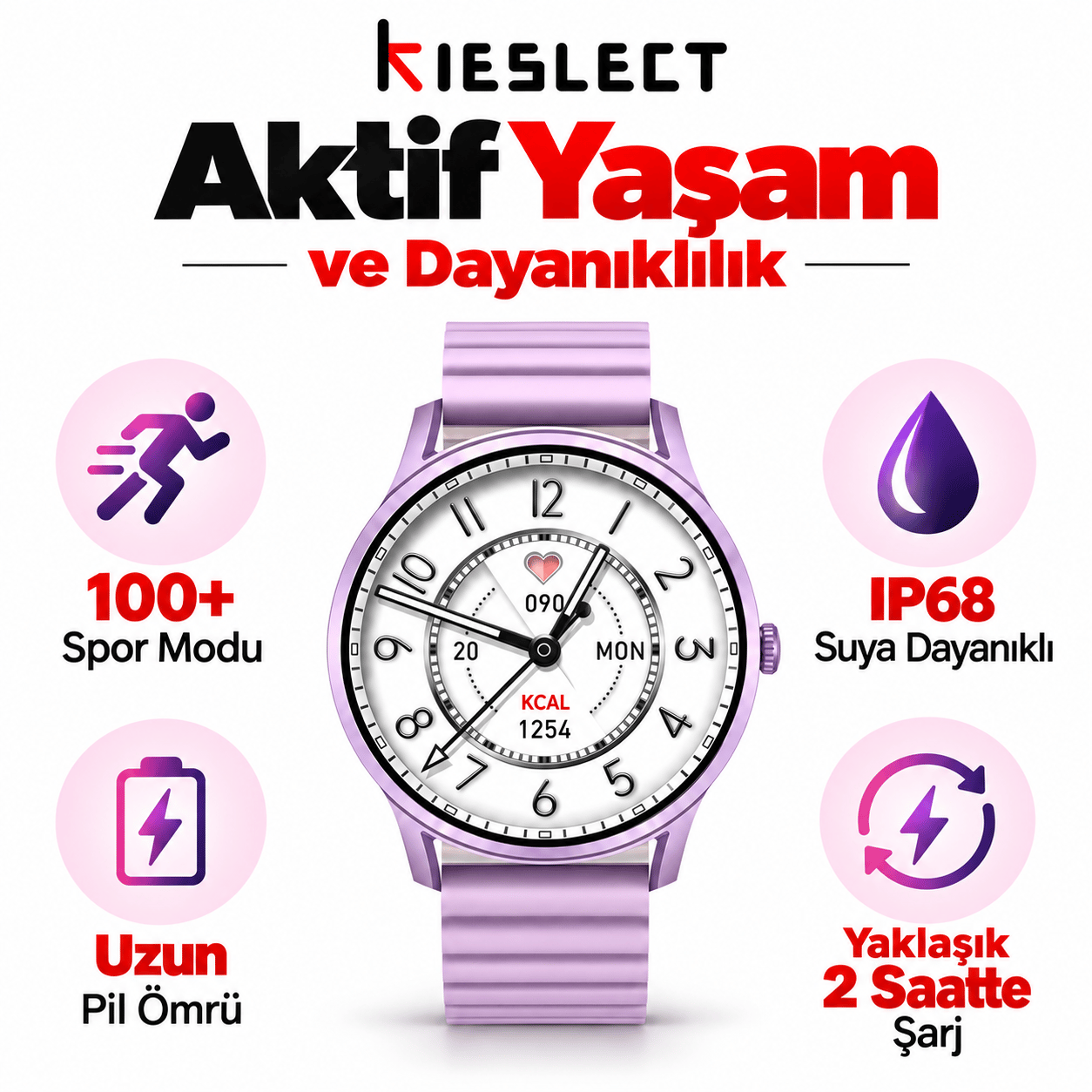 Kieslect Lora Purple Akıllı Saat
