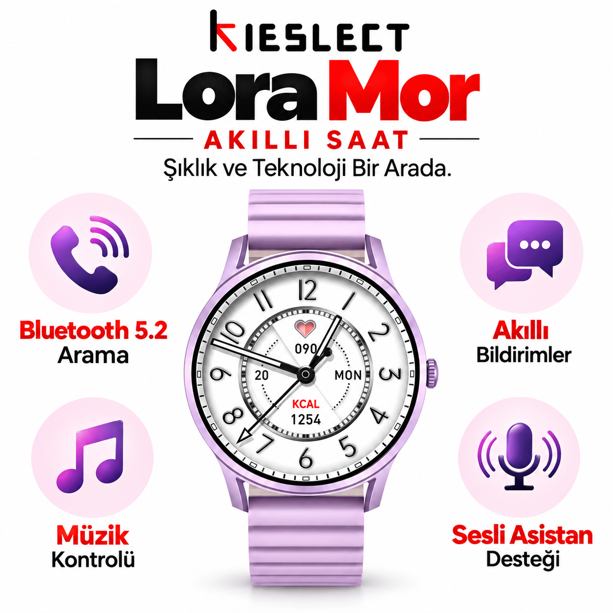 Kieslect Lora Purple Akıllı Saat