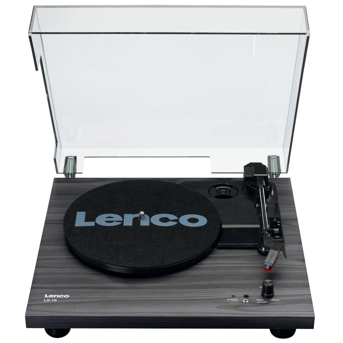 Lenco LS-10 Siyah Ahşap Desenli Dahili Hoparlörlü Pikap