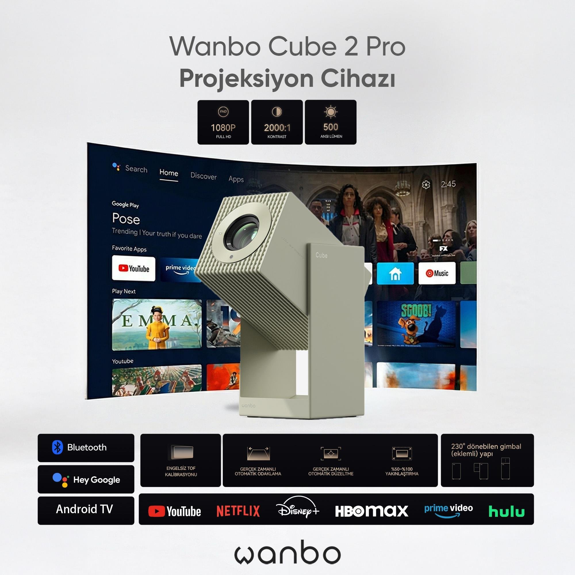 Wanbo Cube 2 Pro Projeksiyon Cihazı - Yeşil