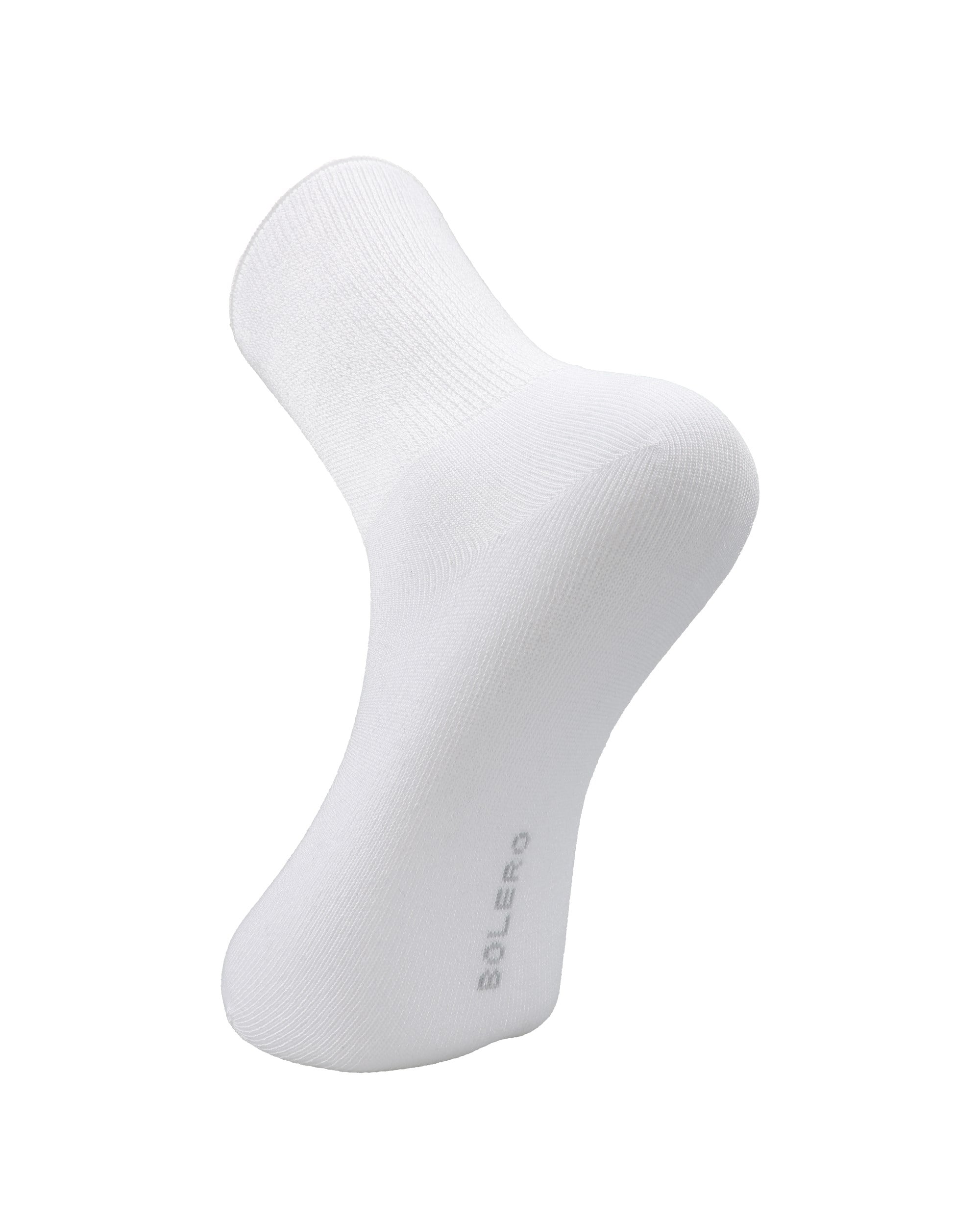 Unisex Bambu Diyabetik Çorap Beyaz