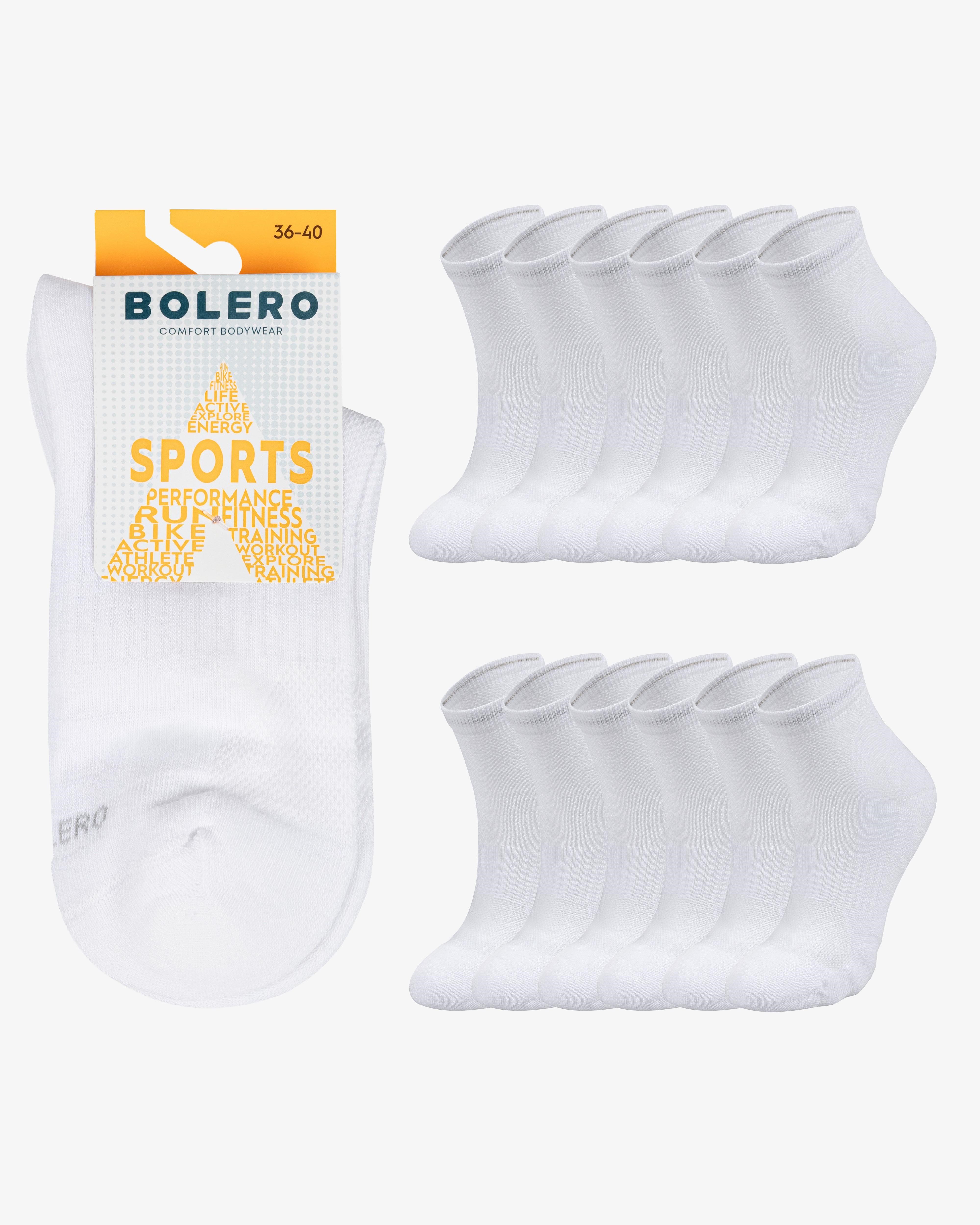 Unisex Dikişsiz Taban Havlu 12'li Kısa Spor Çorap Beyaz